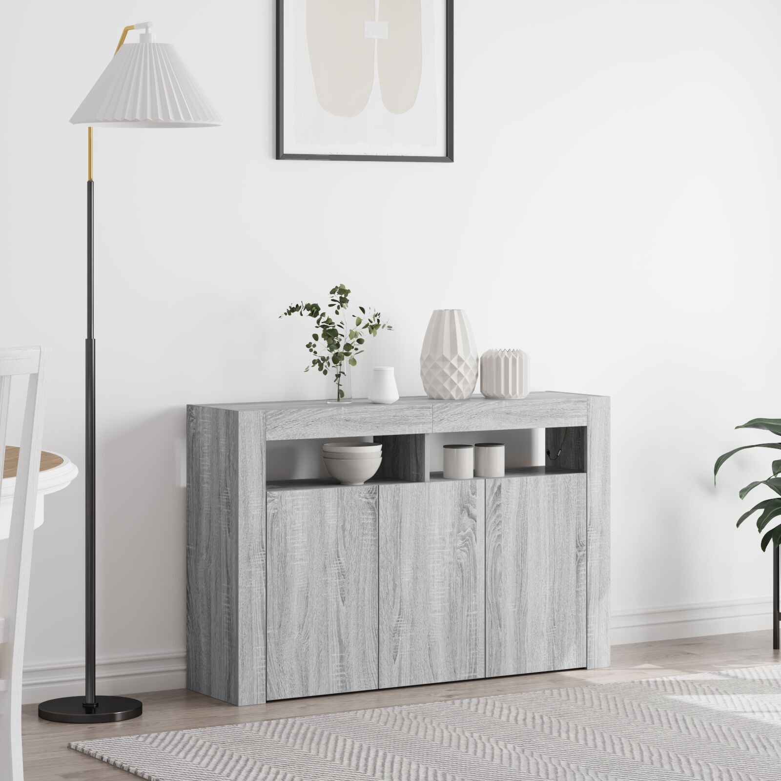 Buffet Gris sonoma Bois d'ingénierie 116 x 30 x 75 cm Buffet Buffets & bahuts vidaXL