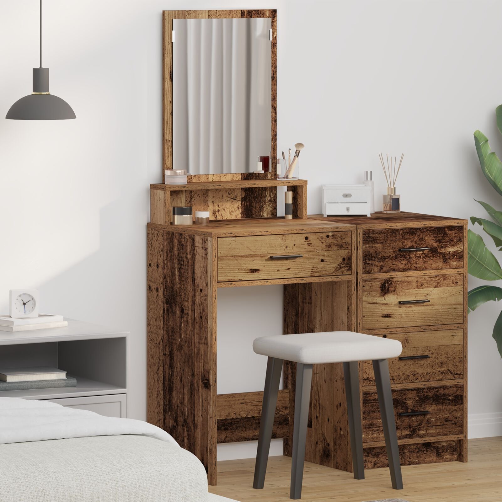Coiffeuse vidaXL avec tiroirs en bois vintage 50x41x140 cm Coiffeuses vidaXL