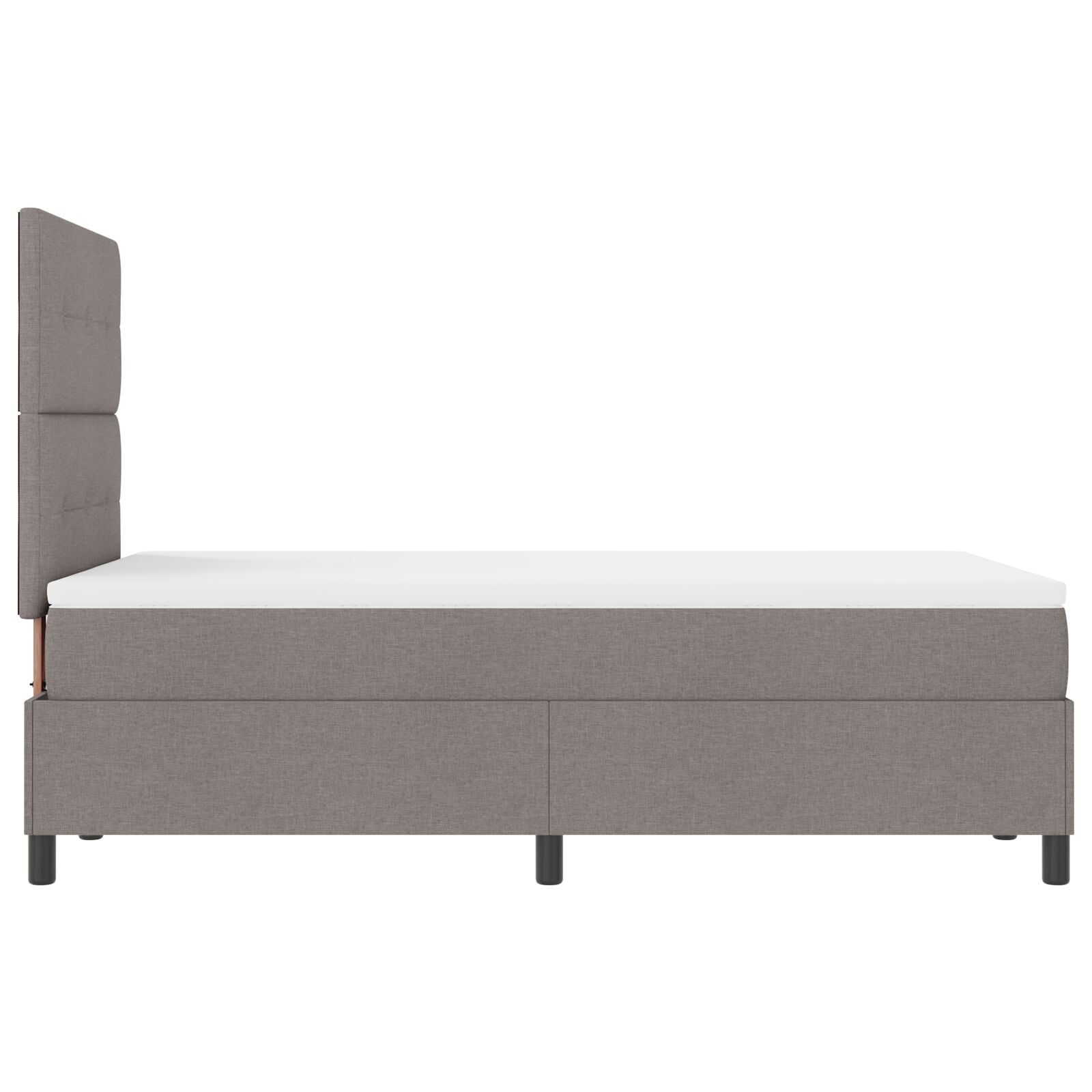 Lit box avec matelas taupe double en tissu Lits & cadres de lit vidaXL