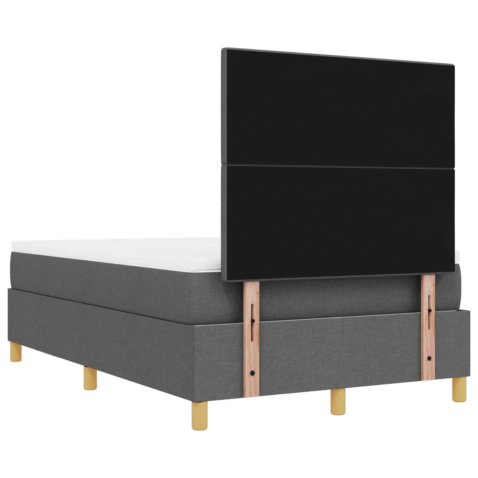 Lit Box Spring avec Matelas & Banc Gris Foncé 120x190 cm Tissu Lits & cadres de lit vidaXL