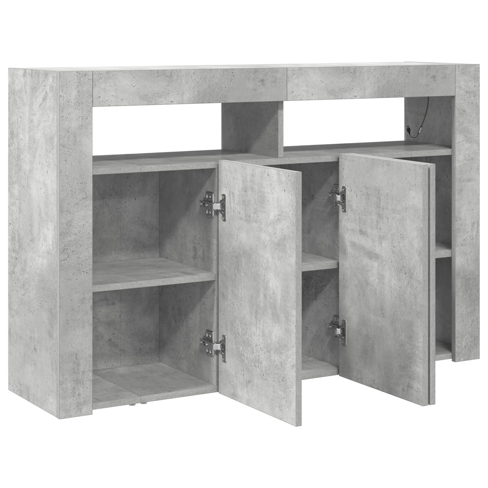 Buffet Gris Béton Bois Reconstitué 116 x 30 x 75 cm Rectangulaire Buffets & bahuts vidaXL