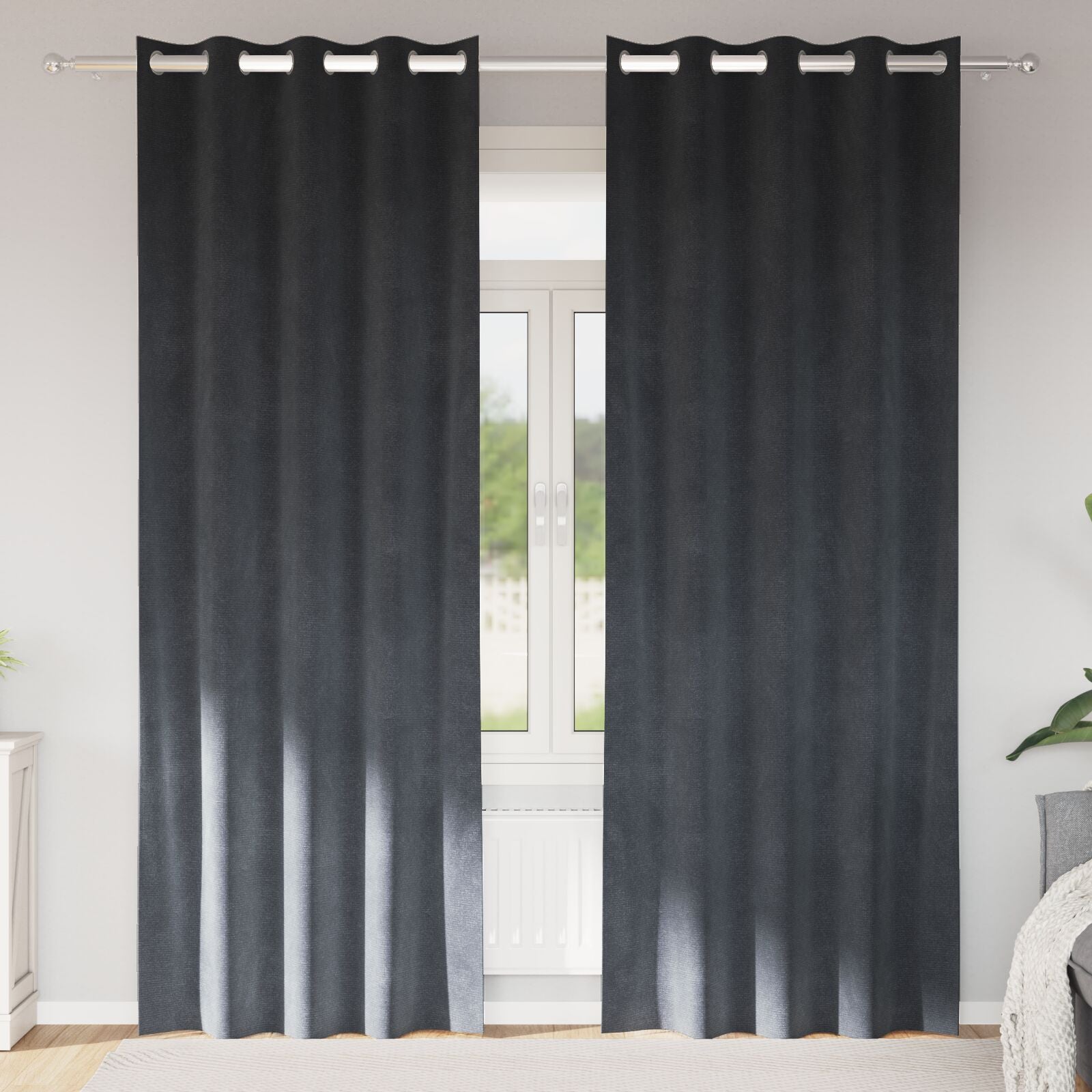 Rideaux occultants vidaXL avec œillets 2 pcs en velours gris clair Rideaux vidaXL