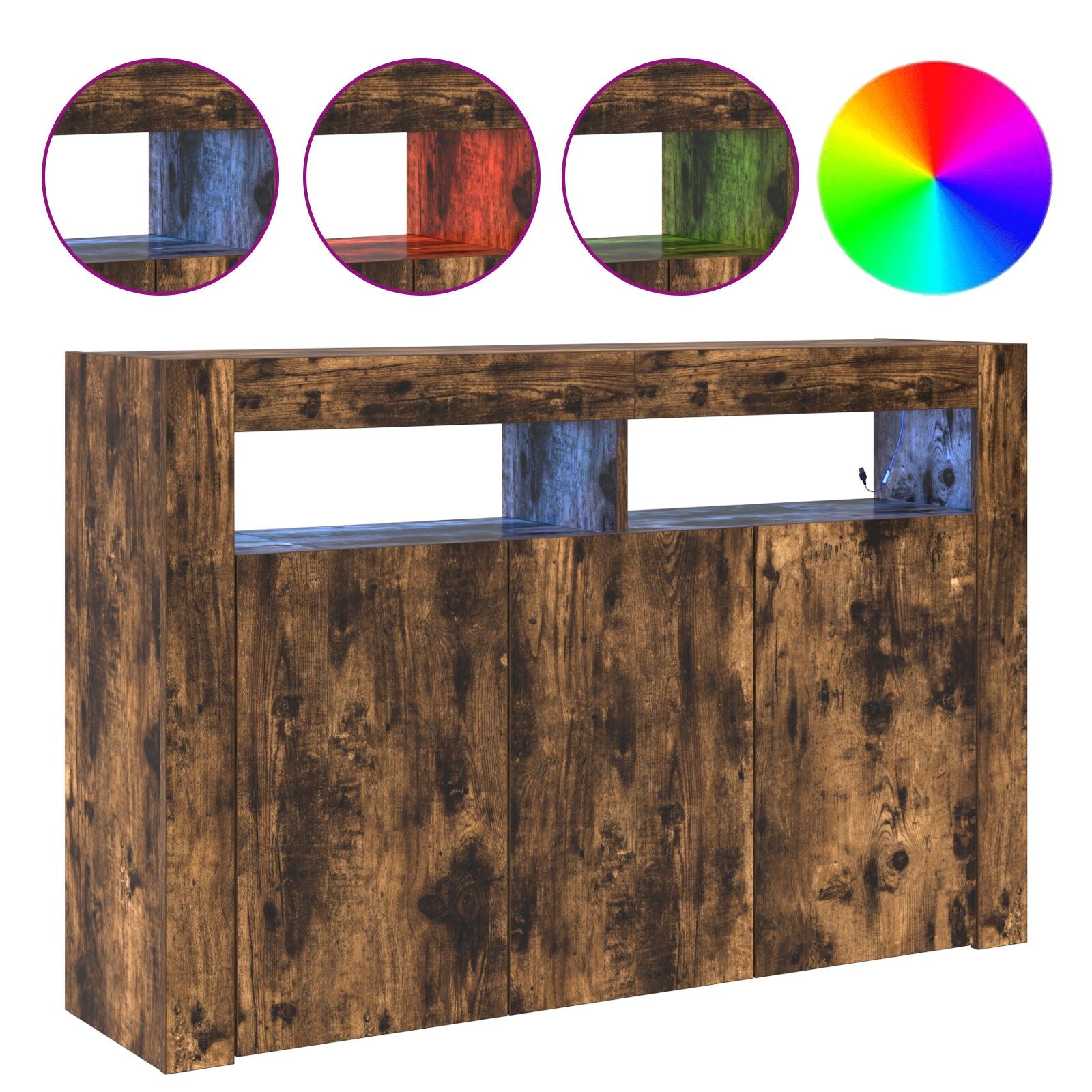 Buffet Chêne Fumé Bois d'Ingénierie 116 x 30 x 75 cm Buffets & bahuts vidaXL