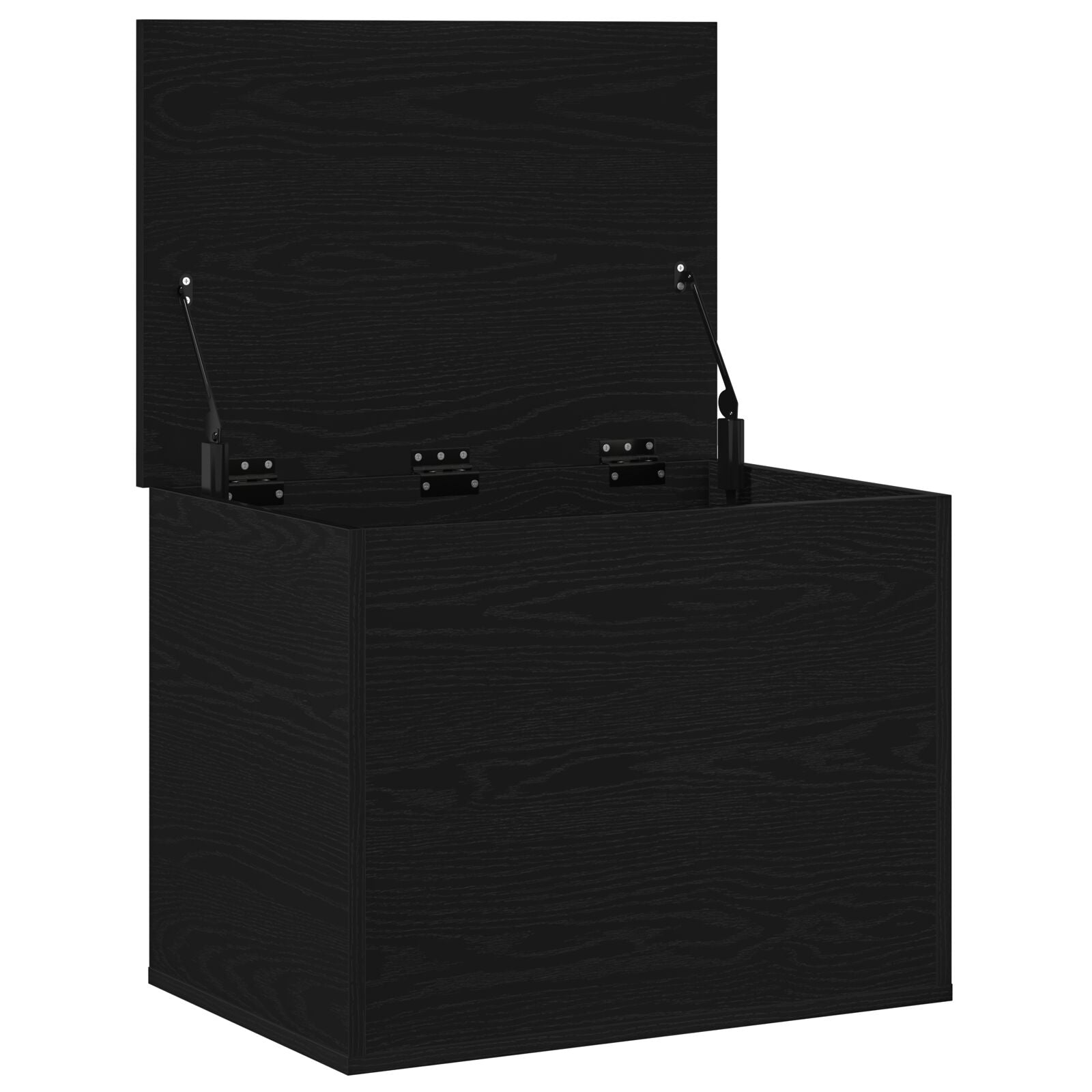 Coffre de rangement vidaXL avec couvercle en chêne noir 60x42x46 cm en bois semi-massif Coffres de rangement vidaXL