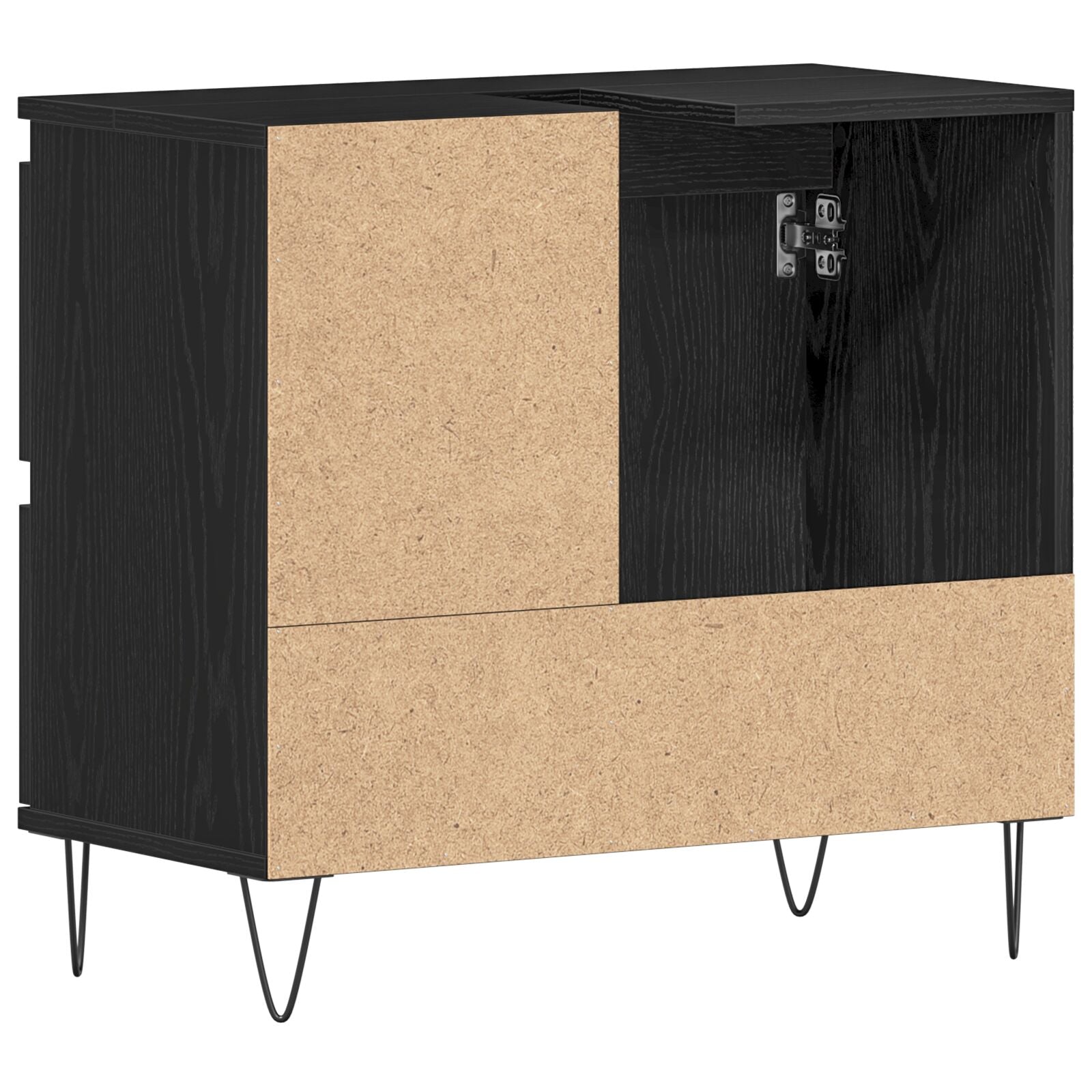 Meuble sous lavabo vidaXL Noir Chêne 65x33x60 cm Bois d'ingénierie Ensembles de mobilier pour salles de bains vidaXL