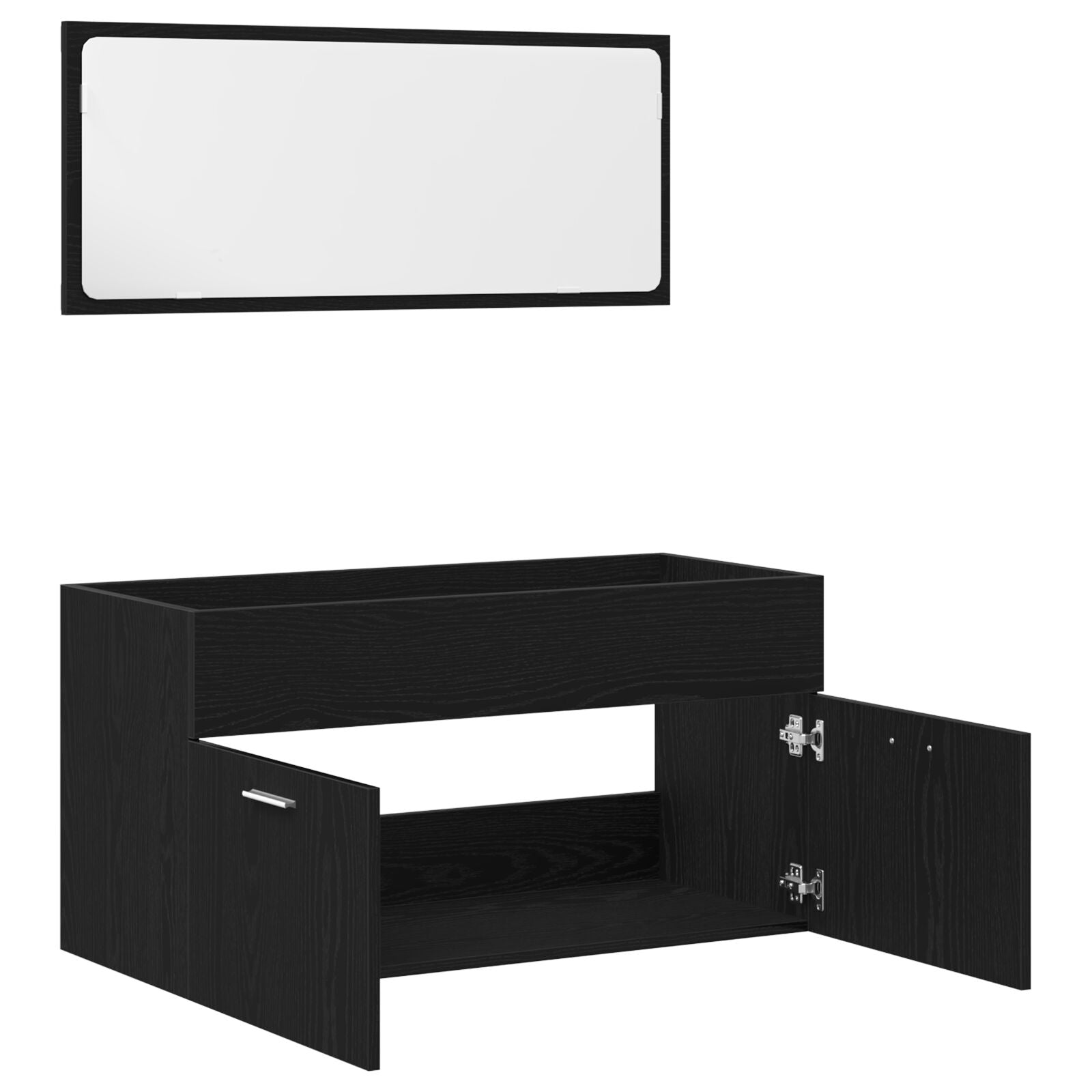 Ensemble de meubles de salle de bain 2 pièces en bois d'ingénierie chêne noir Ensembles de mobilier pour salles de bains vidaXL