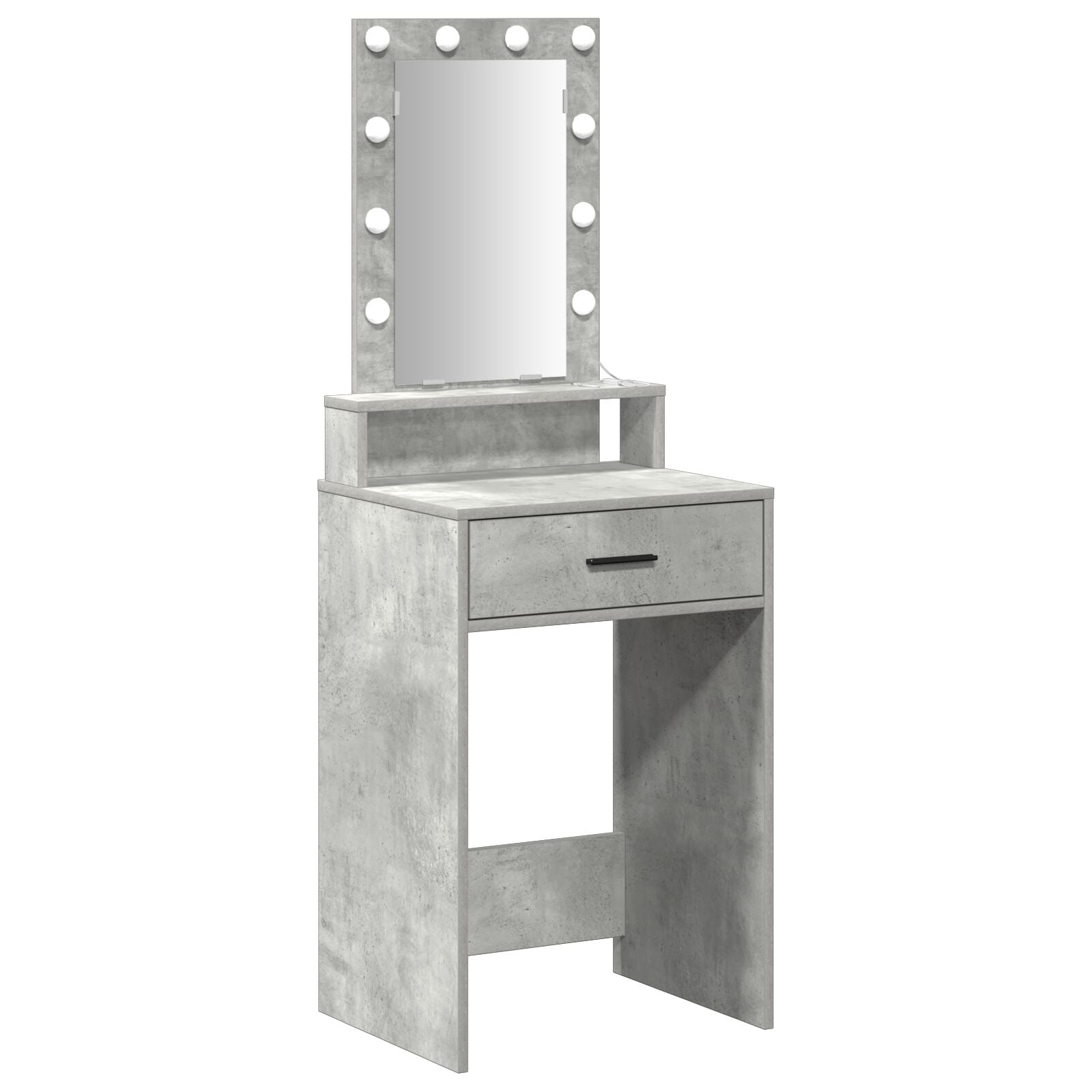 Table de maquillage vidaXL avec lumières LED Gris béton 50x41x140 cm Coiffeuses vidaXL