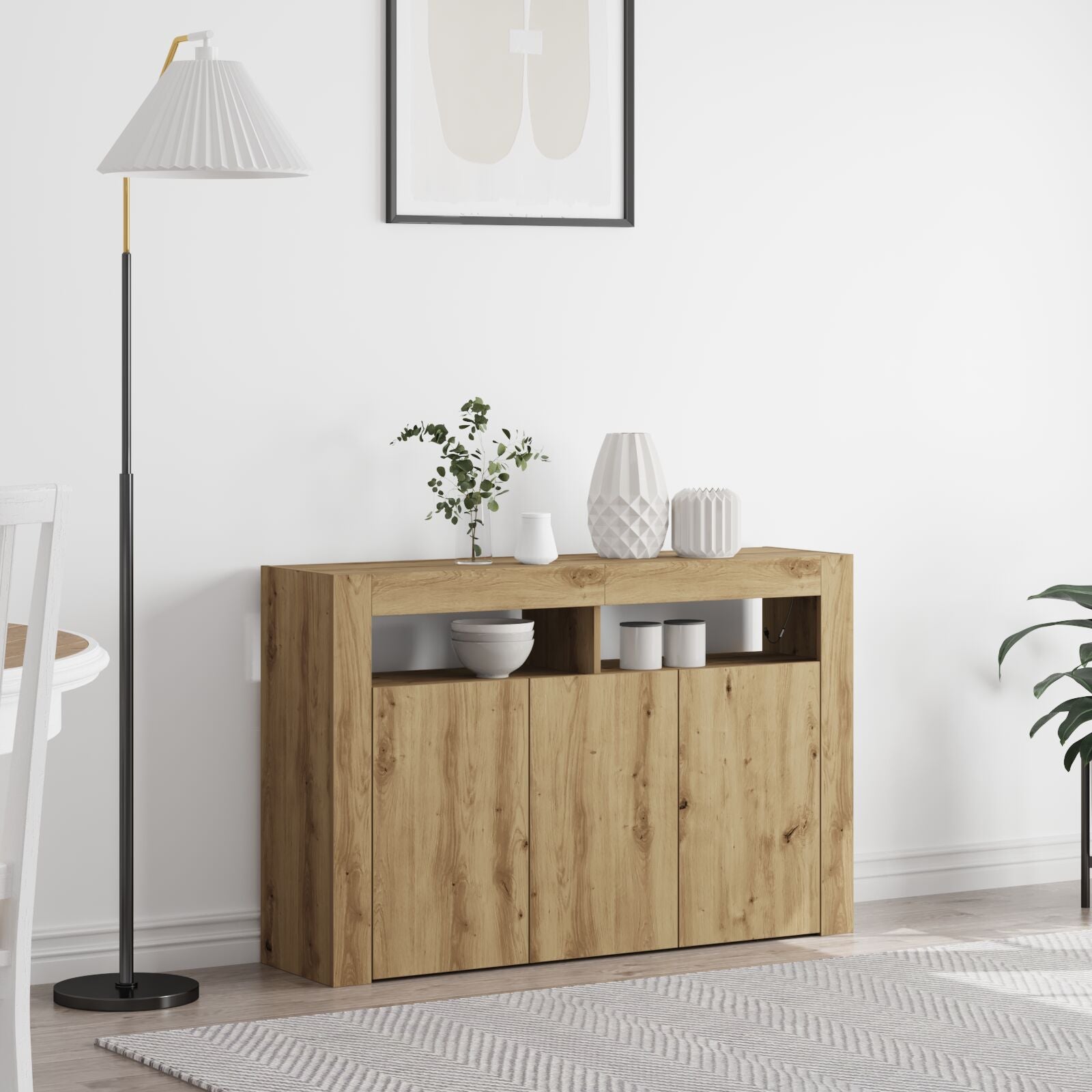 Buffet Chêne artisanal Bois d'ingénierie 116 x 30 x 75 cm Buffet Buffets & bahuts vidaXL