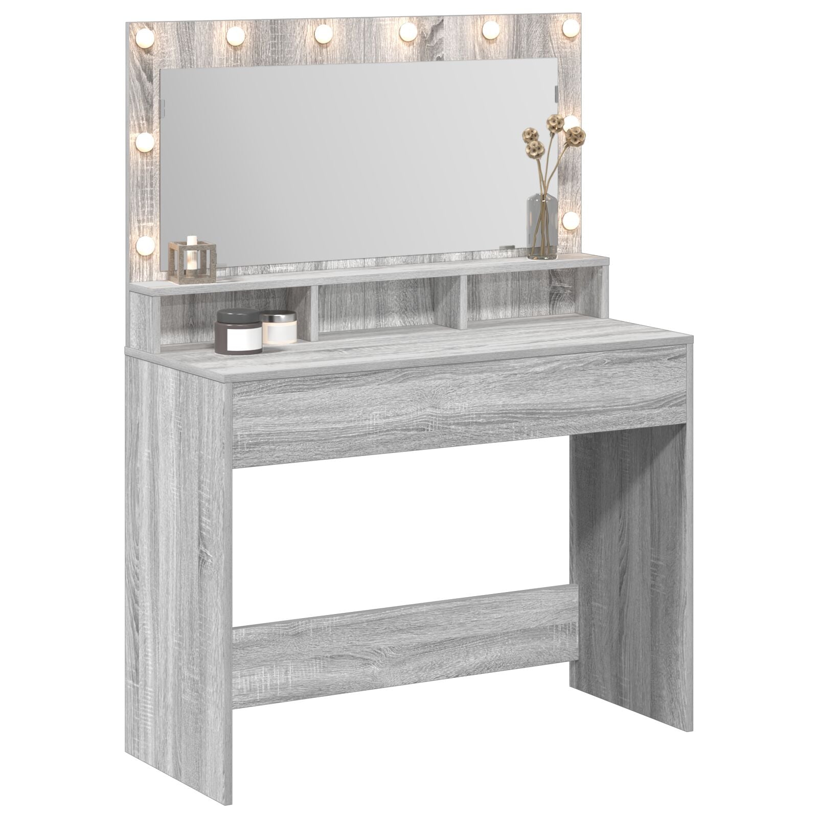 Coiffeuse vidaXL avec des lumières LED, gris Sonoma, 100x41x135 cm Coiffeuses vidaXL