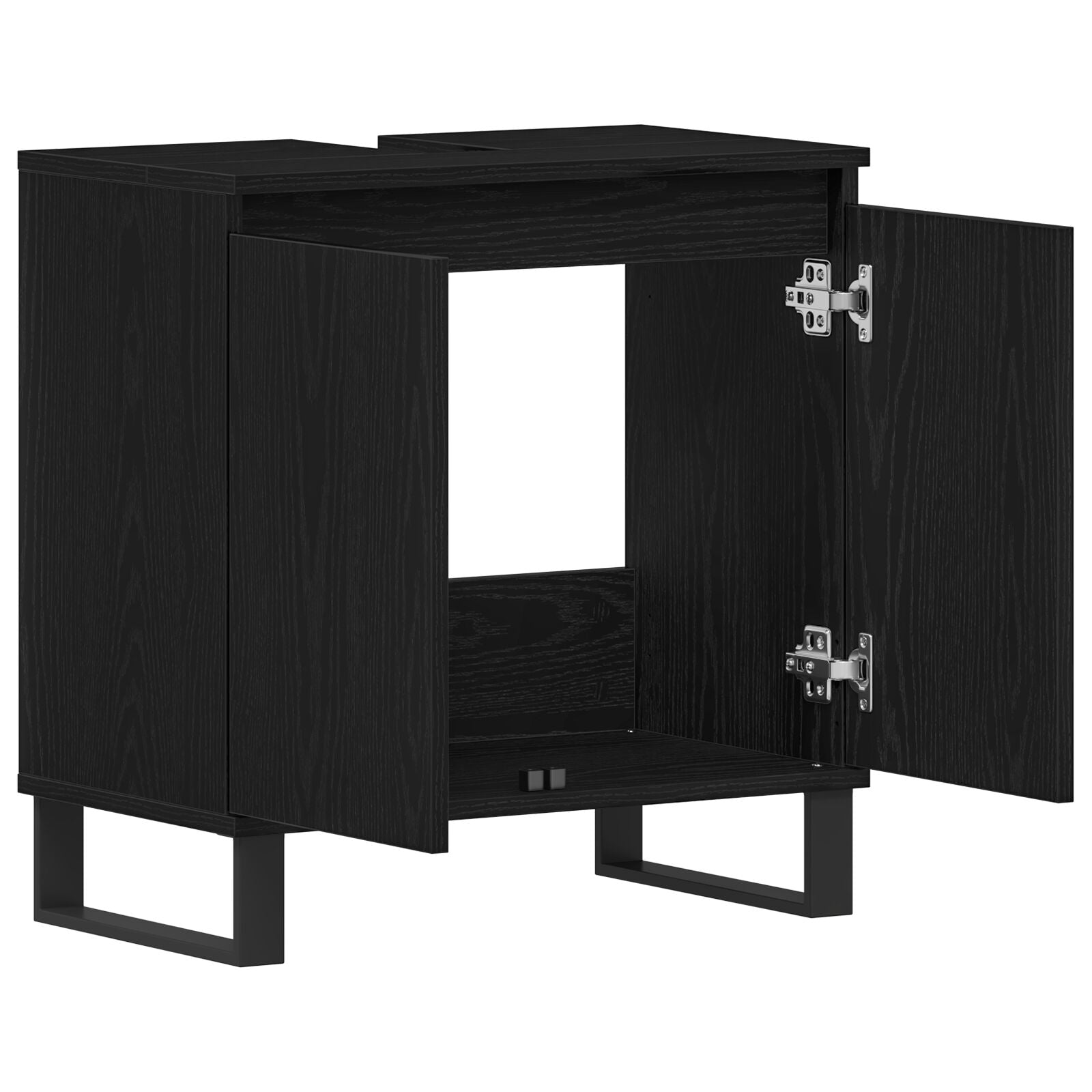 Meuble sous lavabo vidaXL Noir Chêne 58x33x60 cm Bois d'ingénierie Ensembles de mobilier pour salles de bains vidaXL