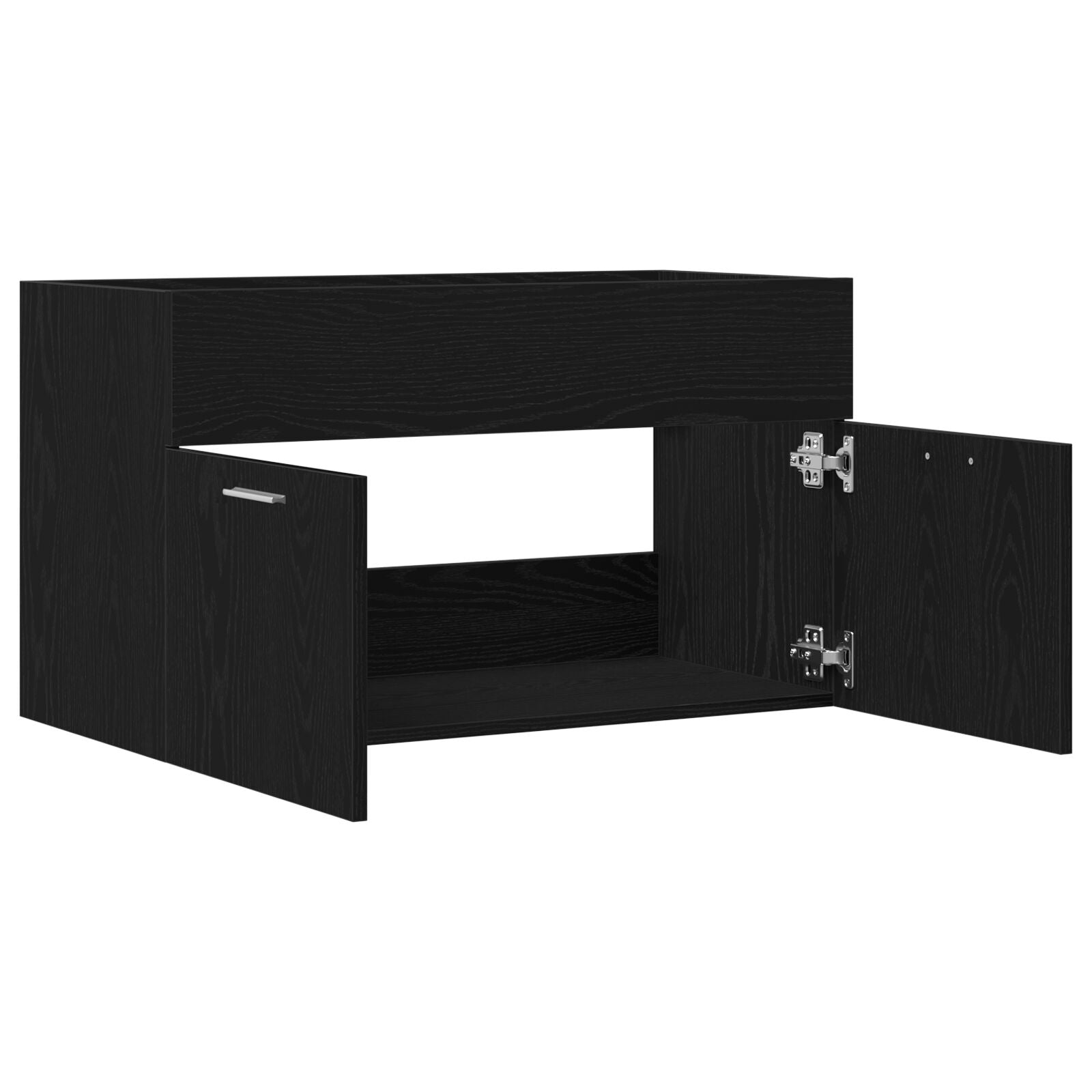 Meuble de salle de bain vidaXL Noir Chêne 90x38,5x46 cm Bois d'ingénierie Ensembles de mobilier pour salles de bains vidaXL