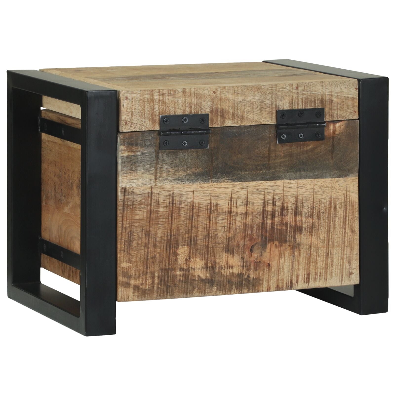Coffres de rangement vidaXL 40x30x30cm en bois de manguier massif et métal Coffres de rangement vidaXL