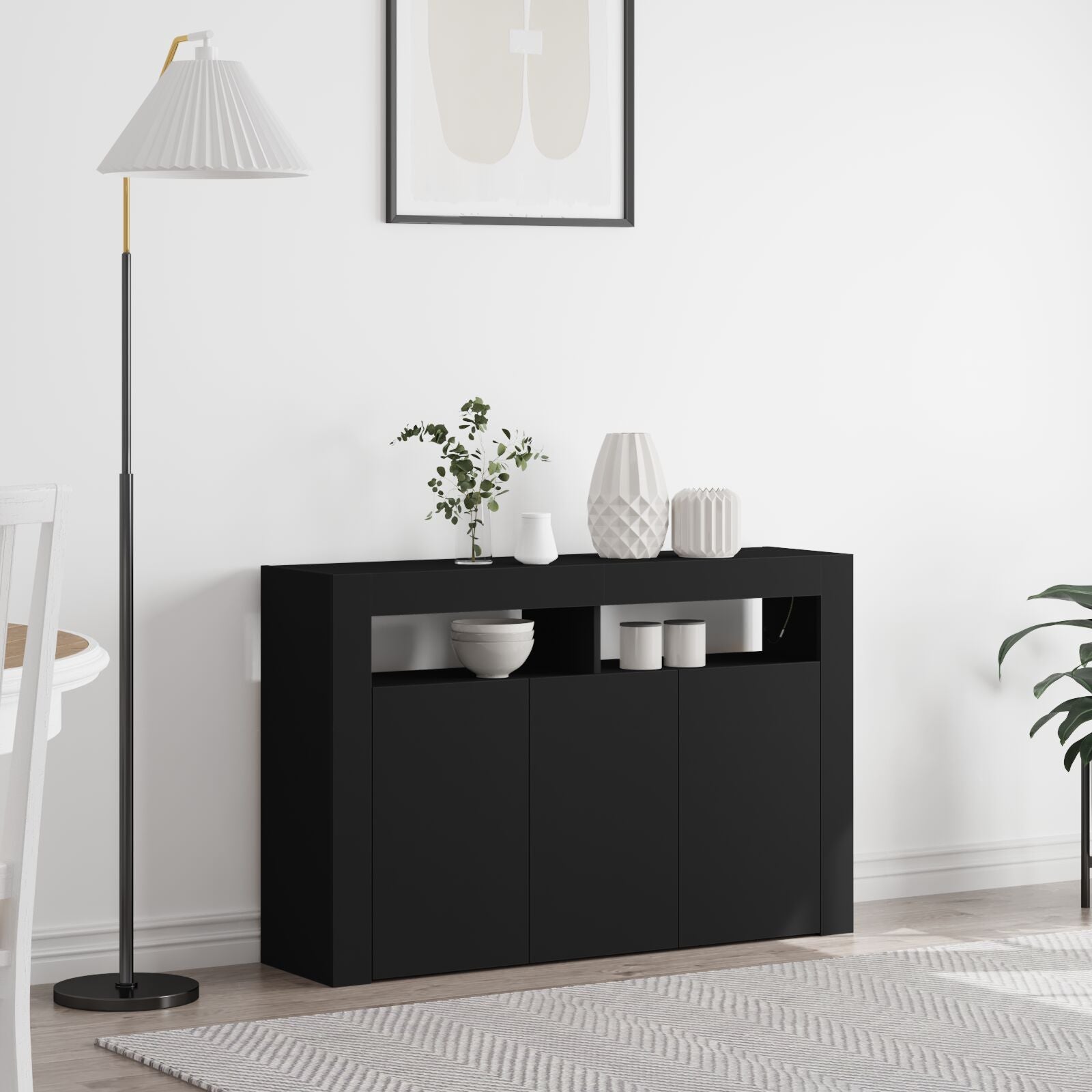Buffet Noir Bois d'ingénierie 116 x 30 x 75 cm Buffet Buffets & bahuts vidaXL