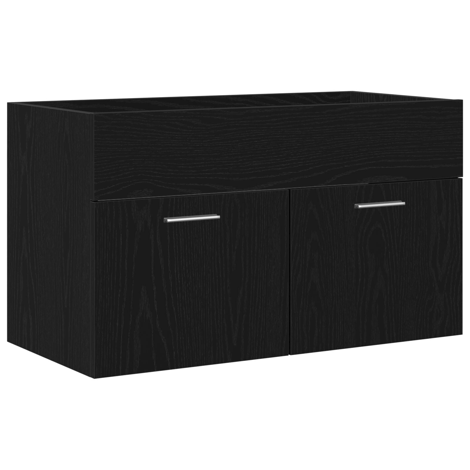 Meuble de salle de bain vidaXL Noir Chêne 90x38,5x46 cm Bois d'ingénierie Ensembles de mobilier pour salles de bains vidaXL