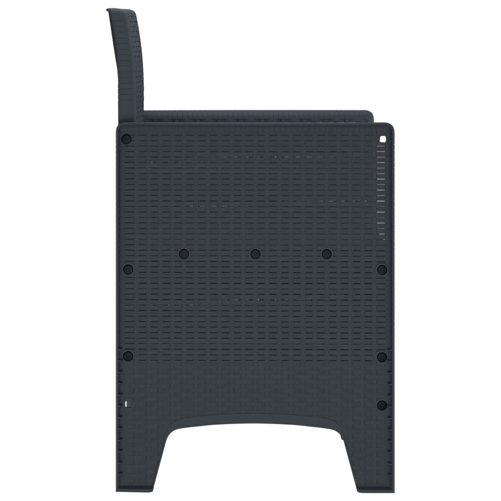 Chaise de jardin vidaXL Ensemble de 4 Anthracite Poly rotin Moyenne Chaises de jardin vidaXL
