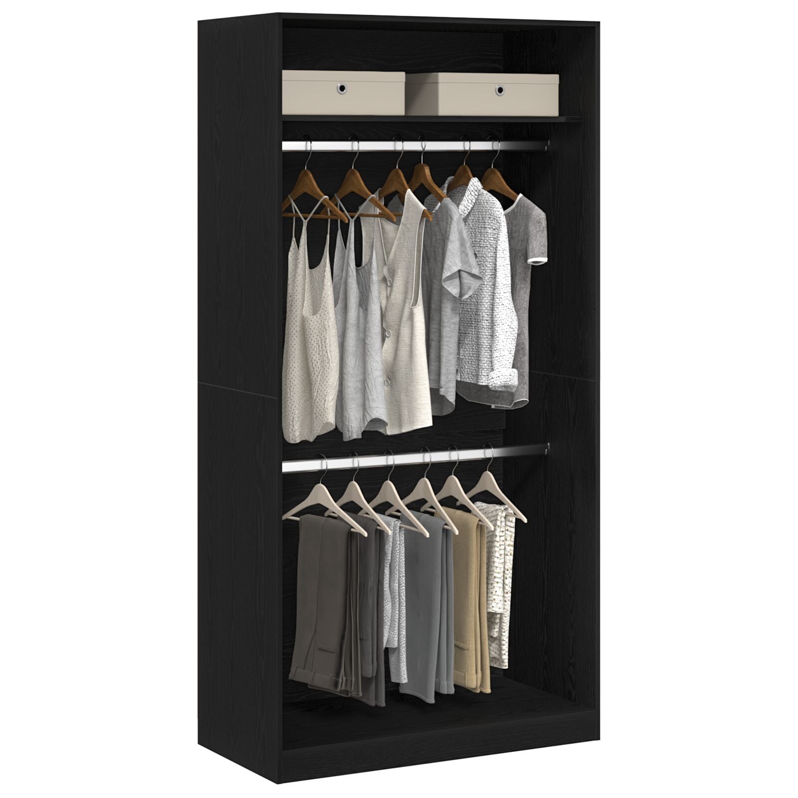 Armoire en Chêne Noir vidaXL - 100x50x200 cm Armoires vidaXL