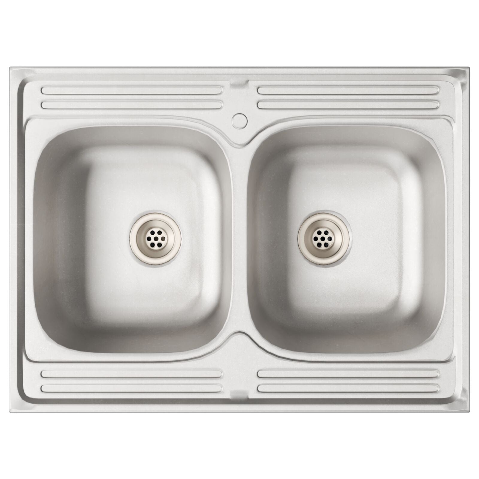 Meuble de cuisine vidaXL ""Lucca"" avec double éviers en chêne marron en bois d'ingénierie Meubles de cuisine vidaXL