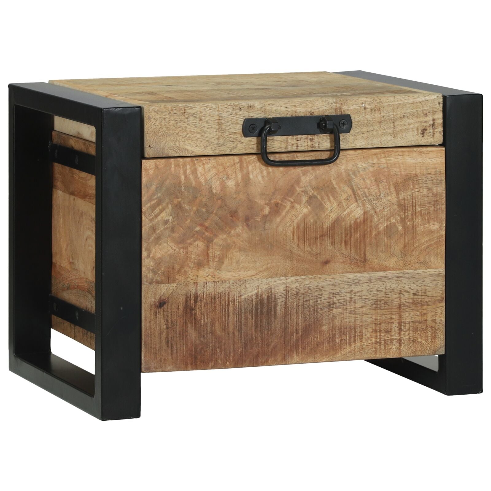 Coffres de rangement vidaXL 40x30x30cm en bois de manguier massif et métal Coffres de rangement vidaXL