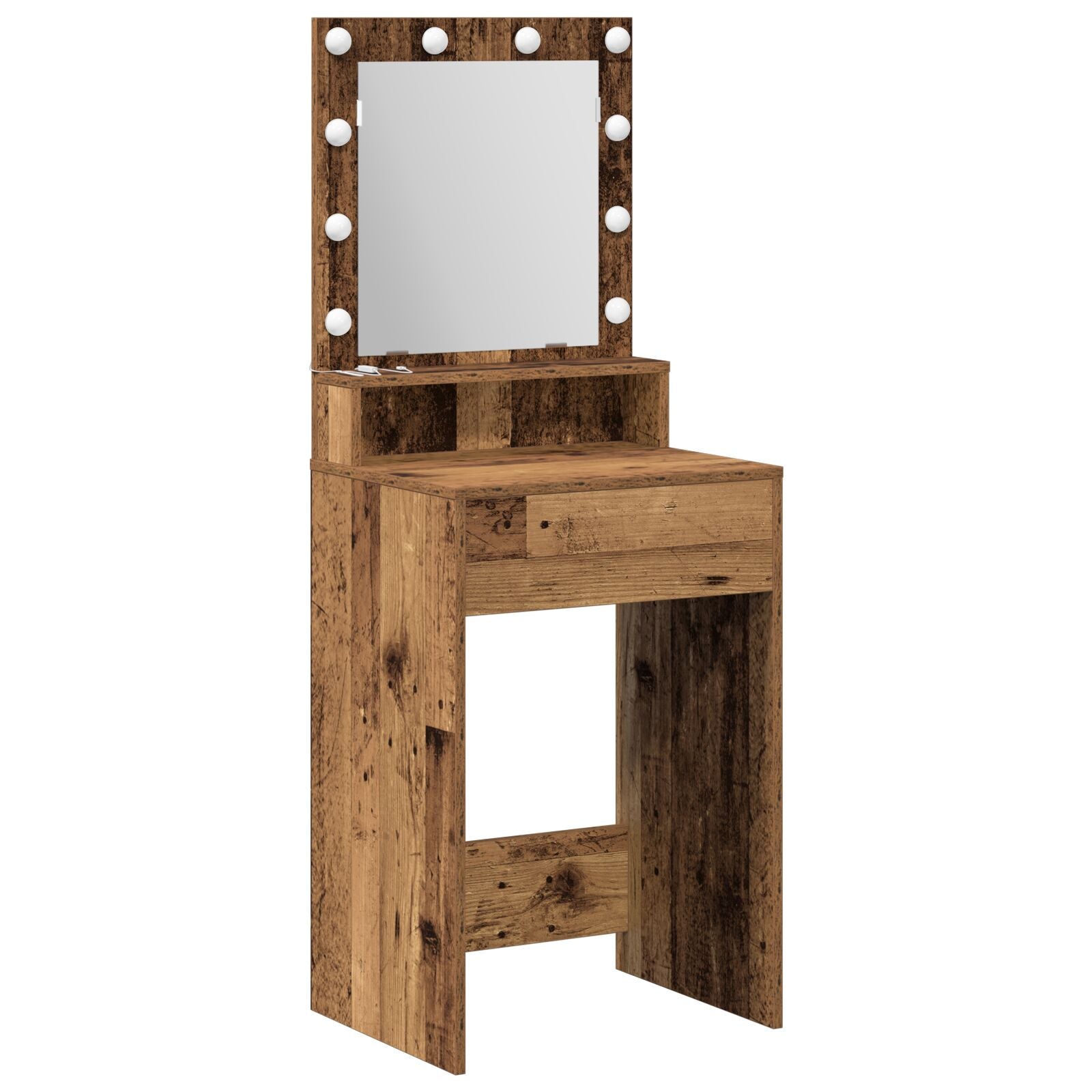 Coiffeuse avec LED - Vieux bois, 50x41x135 cm Coiffeuses vidaXL