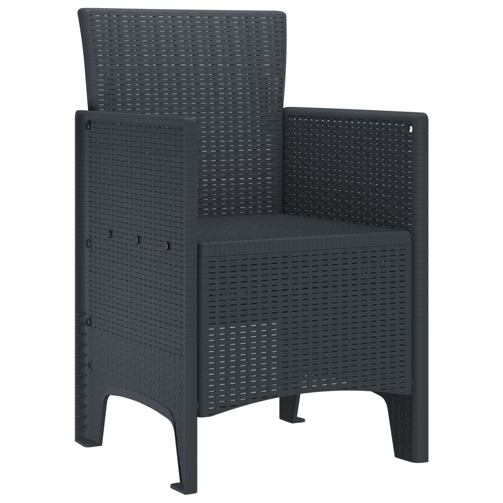 Chaise de jardin vidaXL Ensemble de 4 Anthracite Poly rotin Moyenne Chaises de jardin vidaXL