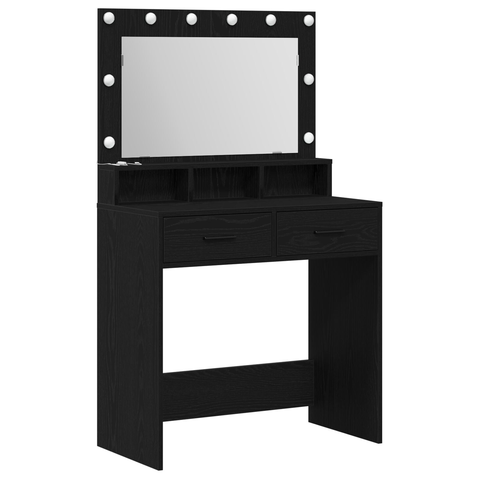Coiffeuse vidaXL avec lumières LED en chêne noir 79x41x135 cm Coiffeuses vidaXL