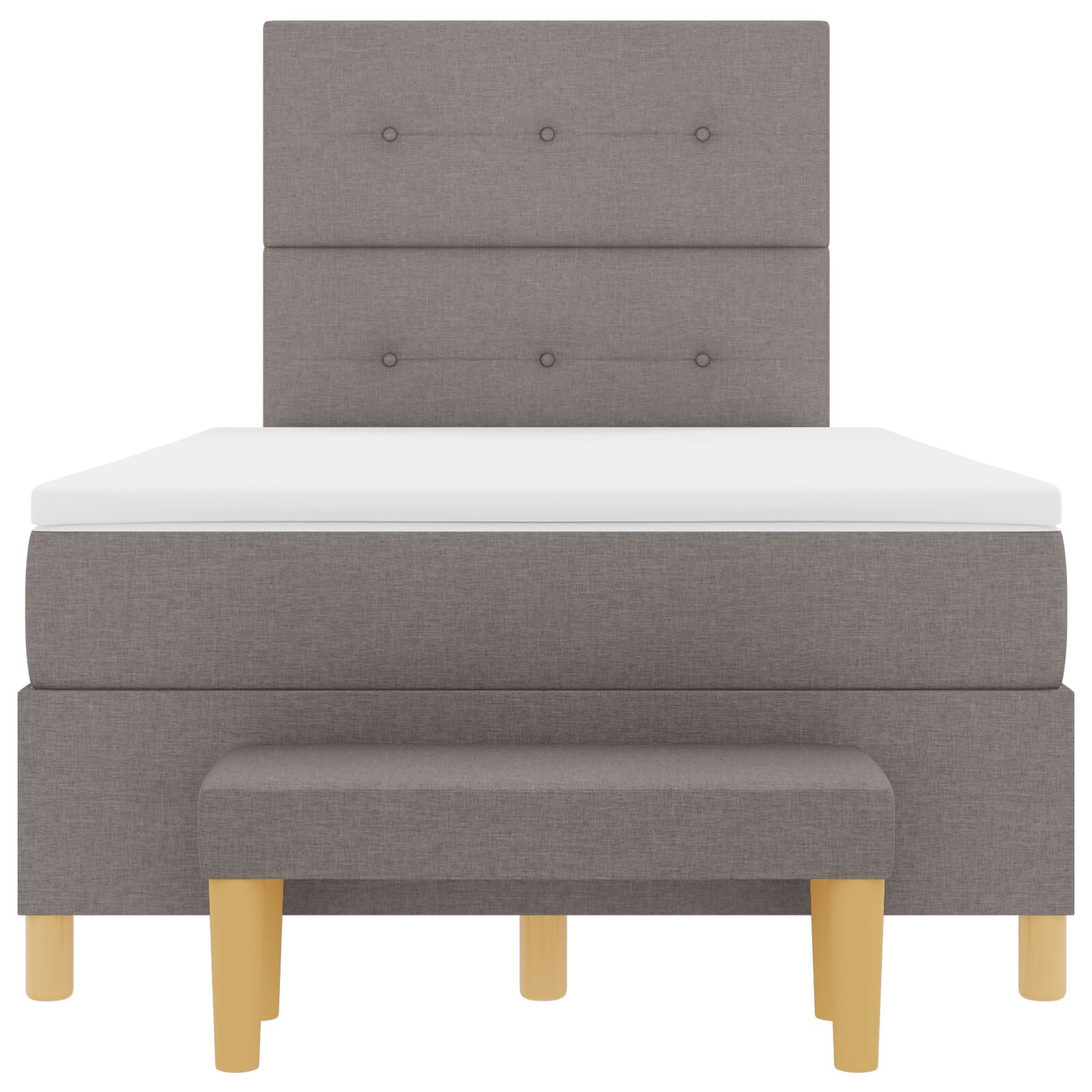 lit box spring avec matelas et banc taupe 120x190 cm tissu Lits & cadres de lit vidaXL