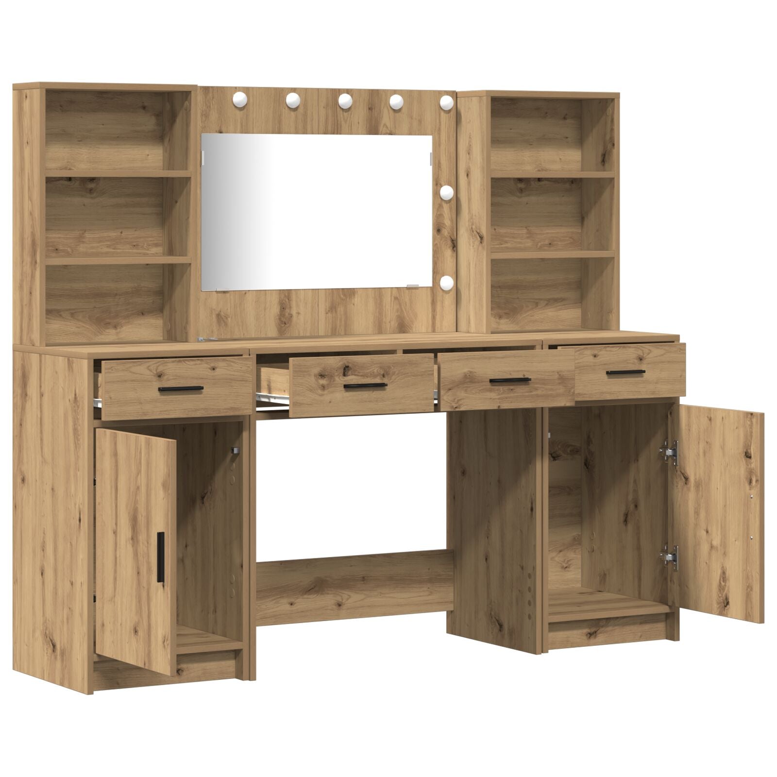 Ensemble de Coiffure 3 Pièces en Chêne Artisan en Bois Agro Coiffeuses vidaXL