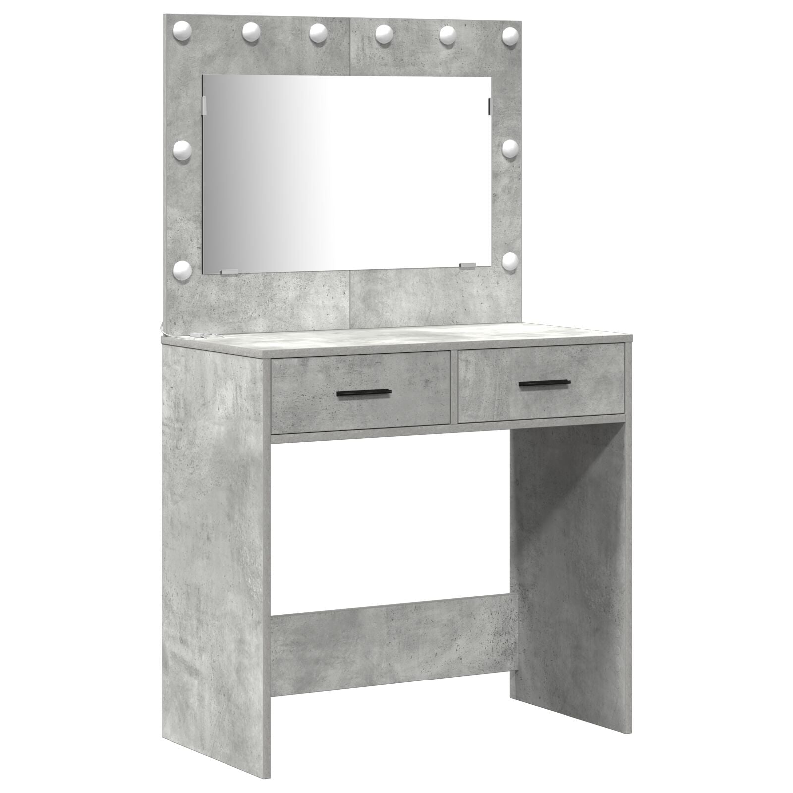 Ensemble de coiffeuse de 3 pièces vidaXL en bois d'ingénierie gris béton Coiffeuses vidaXL