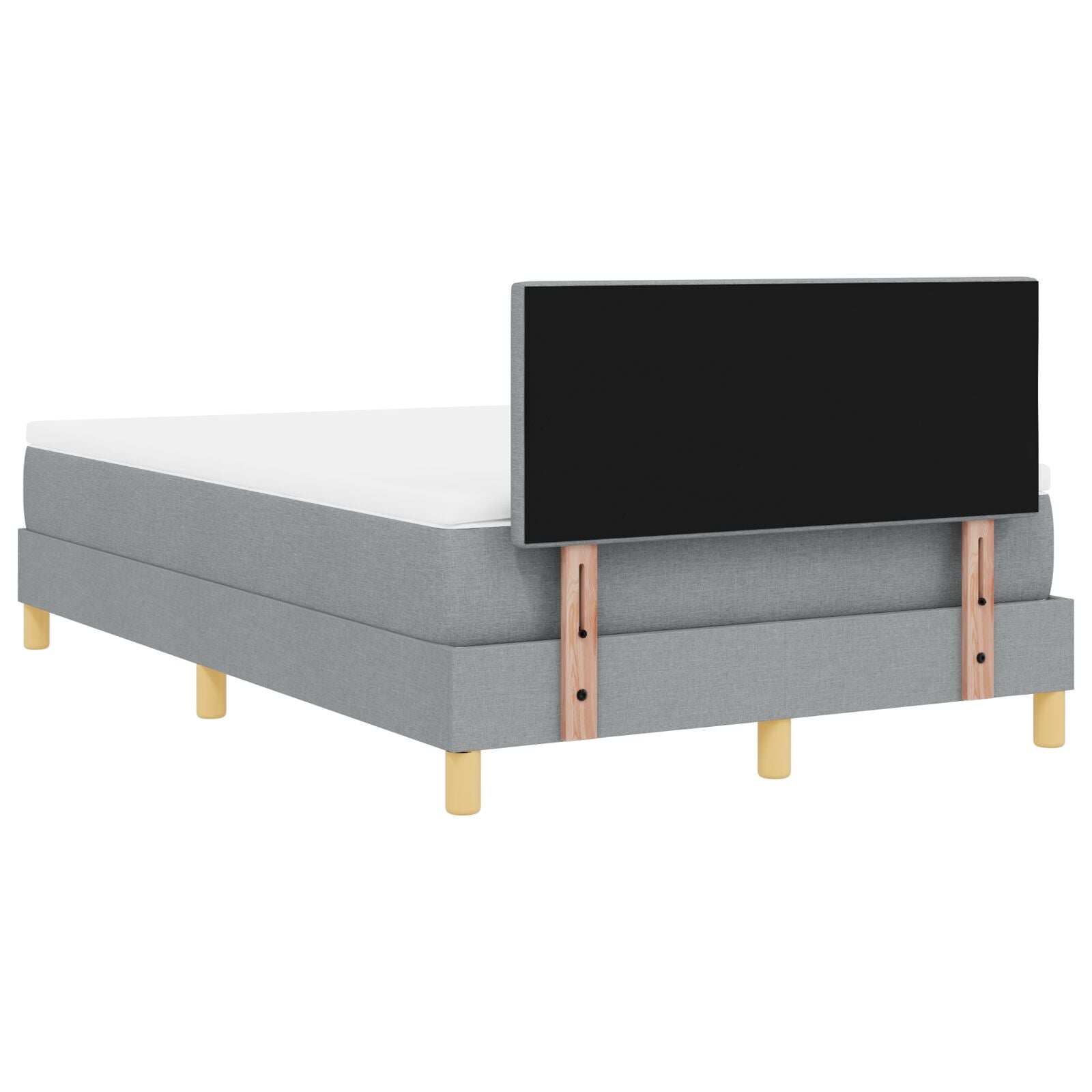 Lit à ressort avec matelas Gris clair 120x190 cm Tissu Lits & cadres de lit vidaXL