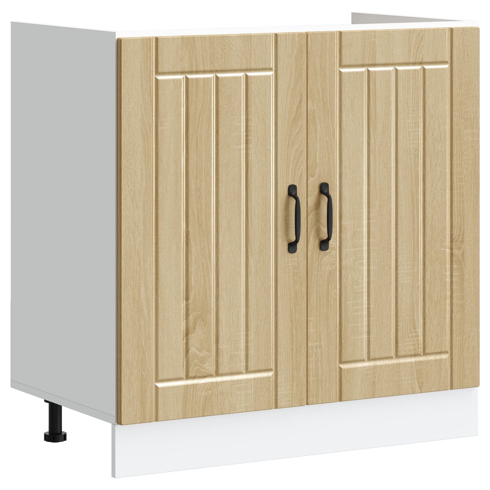 Meuble de cuisine vidaXL ""Lucca"" avec bacs doubles en chêne sonoma en bois d'ingénierie Meubles de cuisine vidaXL