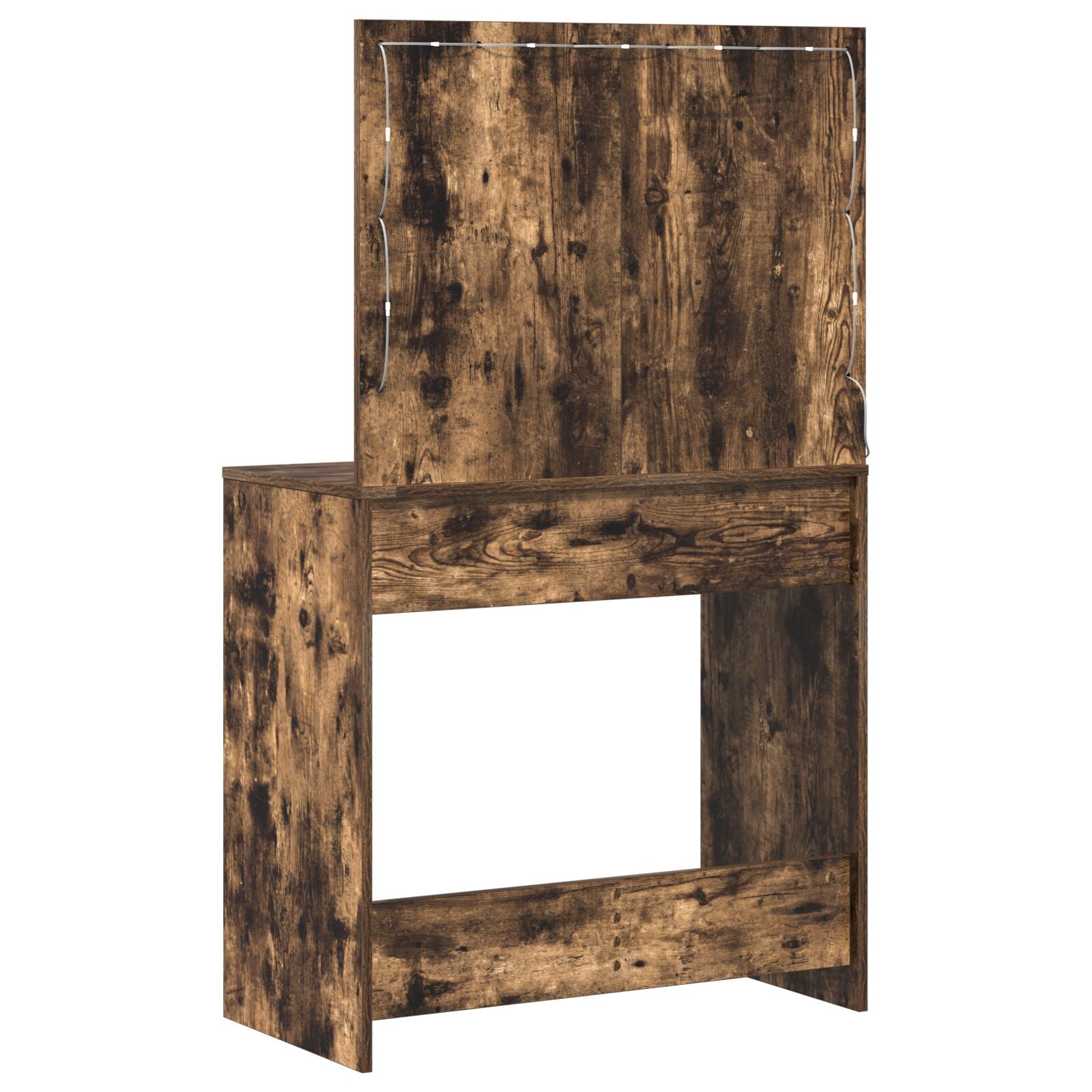 Table de coiffure avec lumières LED Chêne fumé 78.5x41x135 cm Coiffeuses vidaXL