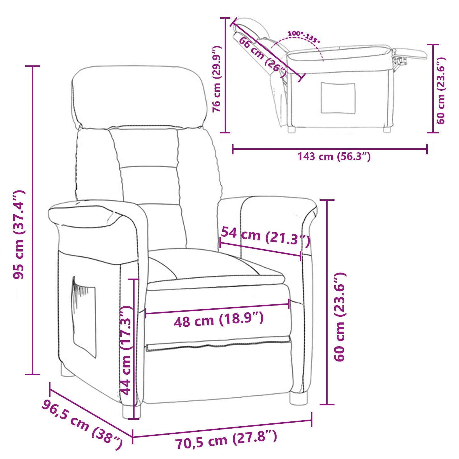Repose-pieds vidaXL Noir Fauteuils vidaXL