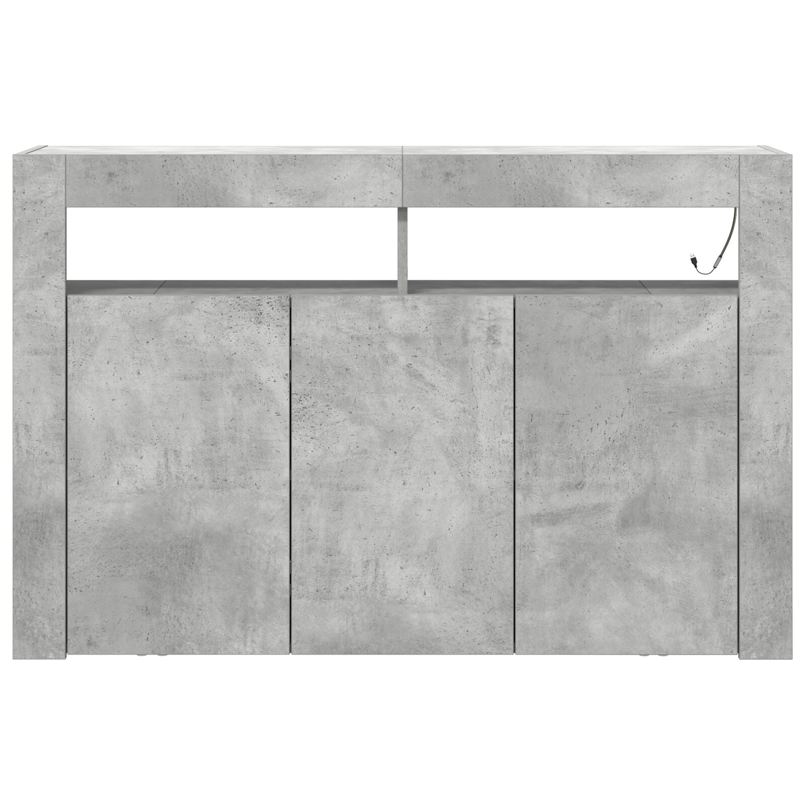 Buffet Gris Béton Bois Reconstitué 116 x 30 x 75 cm Rectangulaire Buffets & bahuts vidaXL