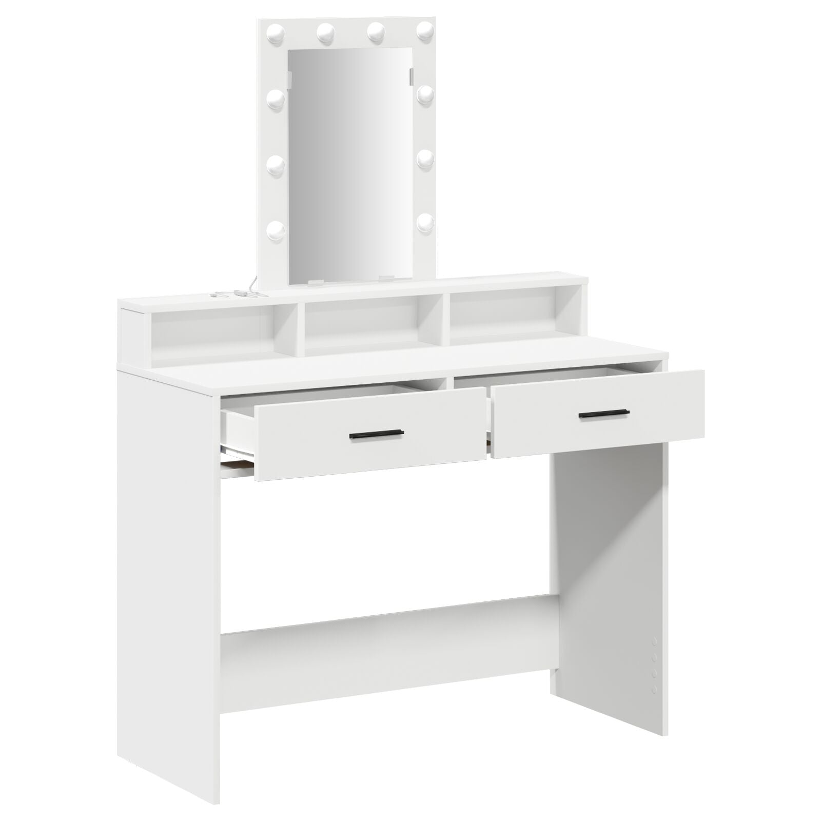 Table de maquillage vidaXL Blanche MDF 100 x 41 x 140 cm Rectangulaire Coiffeuses vidaXL