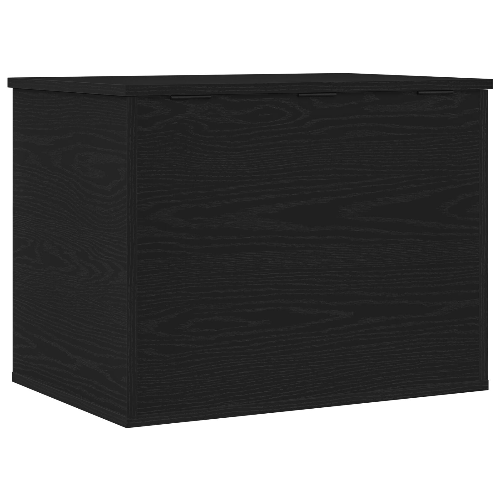 Coffre de rangement vidaXL avec couvercle en chêne noir 60x42x46 cm en bois semi-massif Coffres de rangement vidaXL