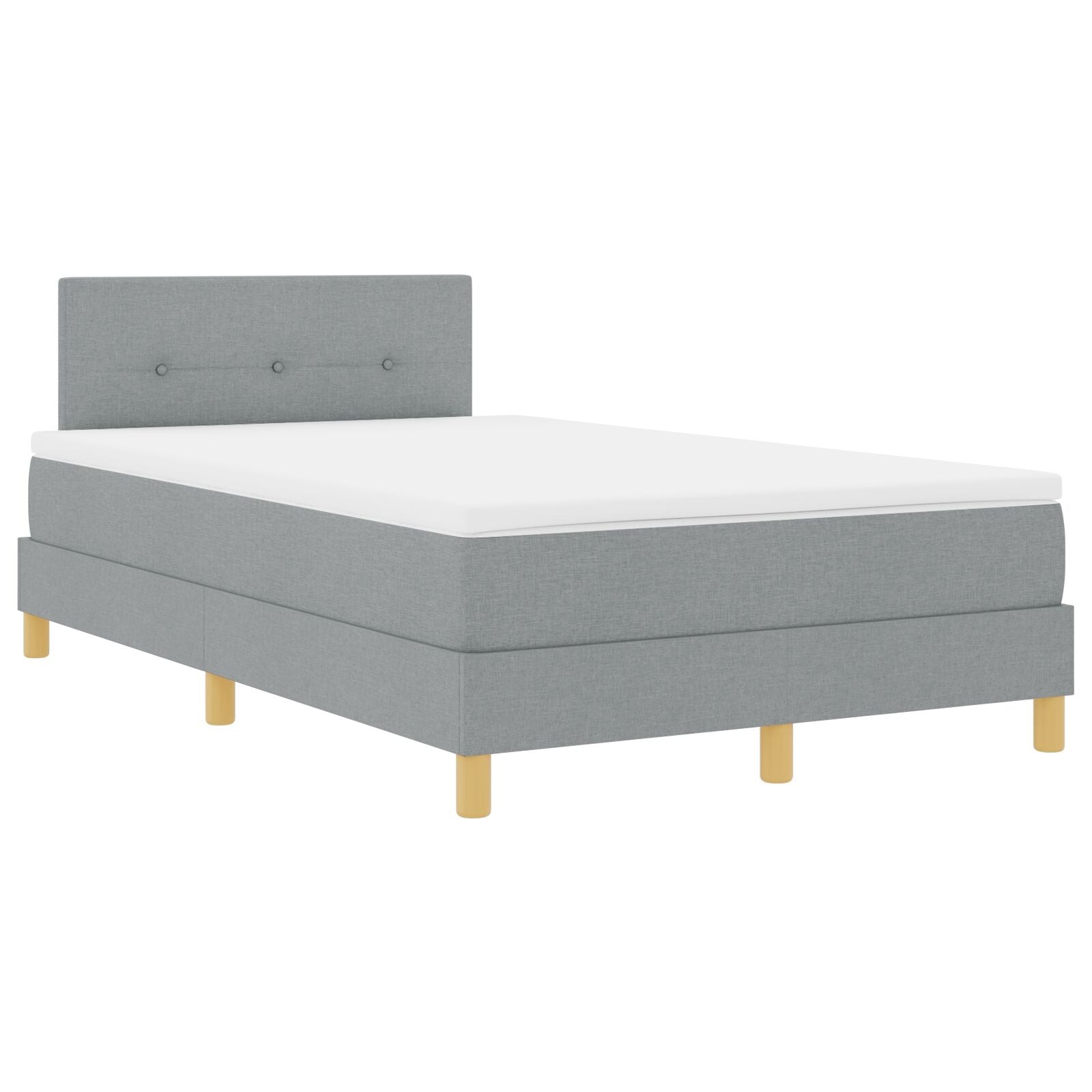 Lit à ressort avec matelas Gris clair 120x190 cm Tissu Lits & cadres de lit vidaXL
