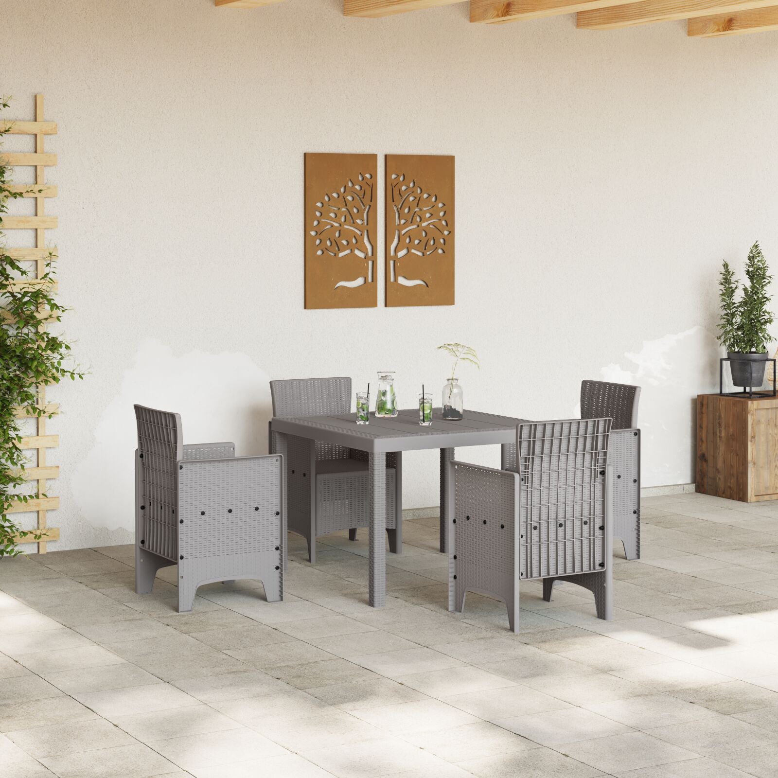 Table extérieure vidaXL Gris clair Plastique Standard Durable Tables de jardin vidaXL