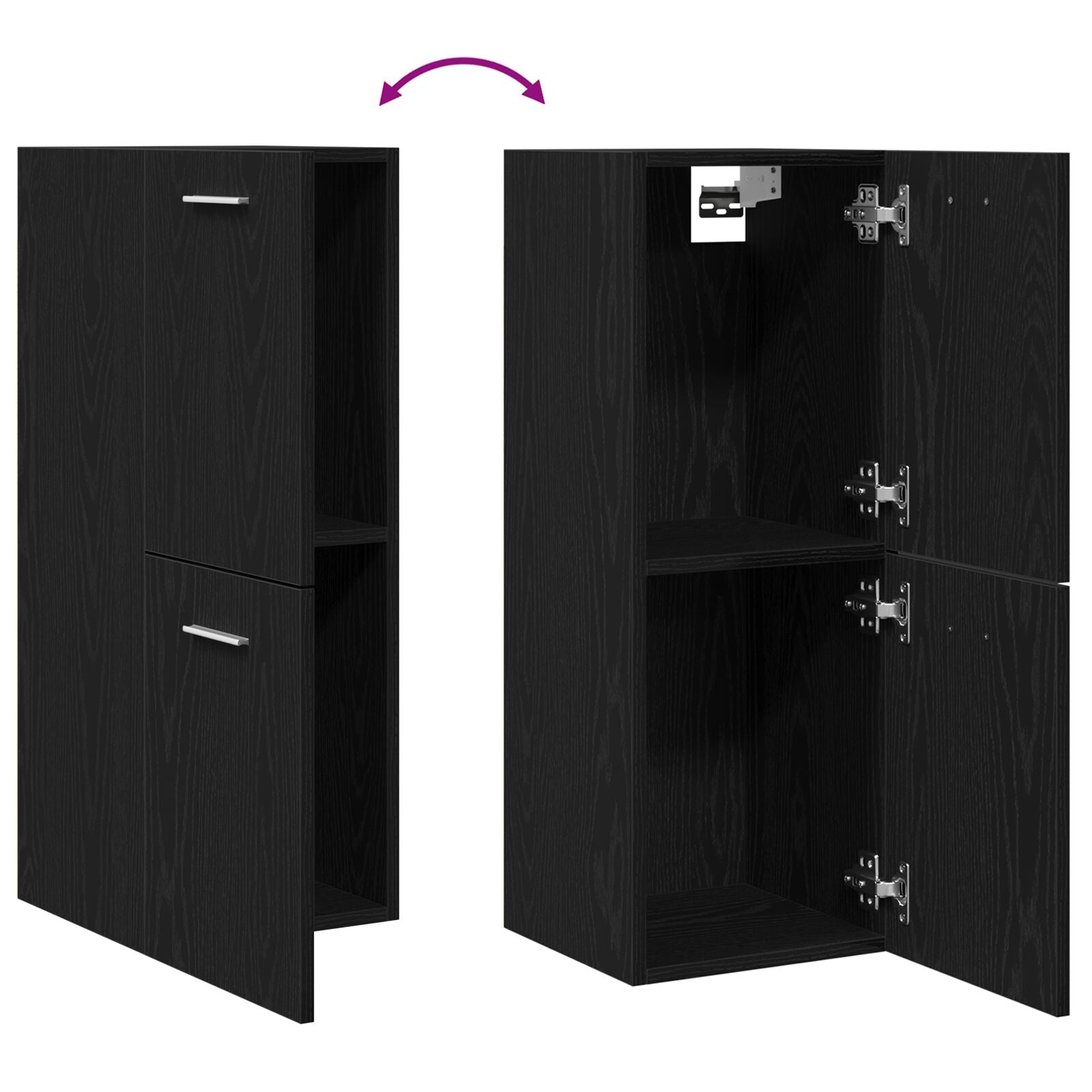 Armoire de Salle de Bain Murale vidaXL en Chêne Noir 30x30x80 cm en Bois Ensembles de mobilier pour salles de bains vidaXL