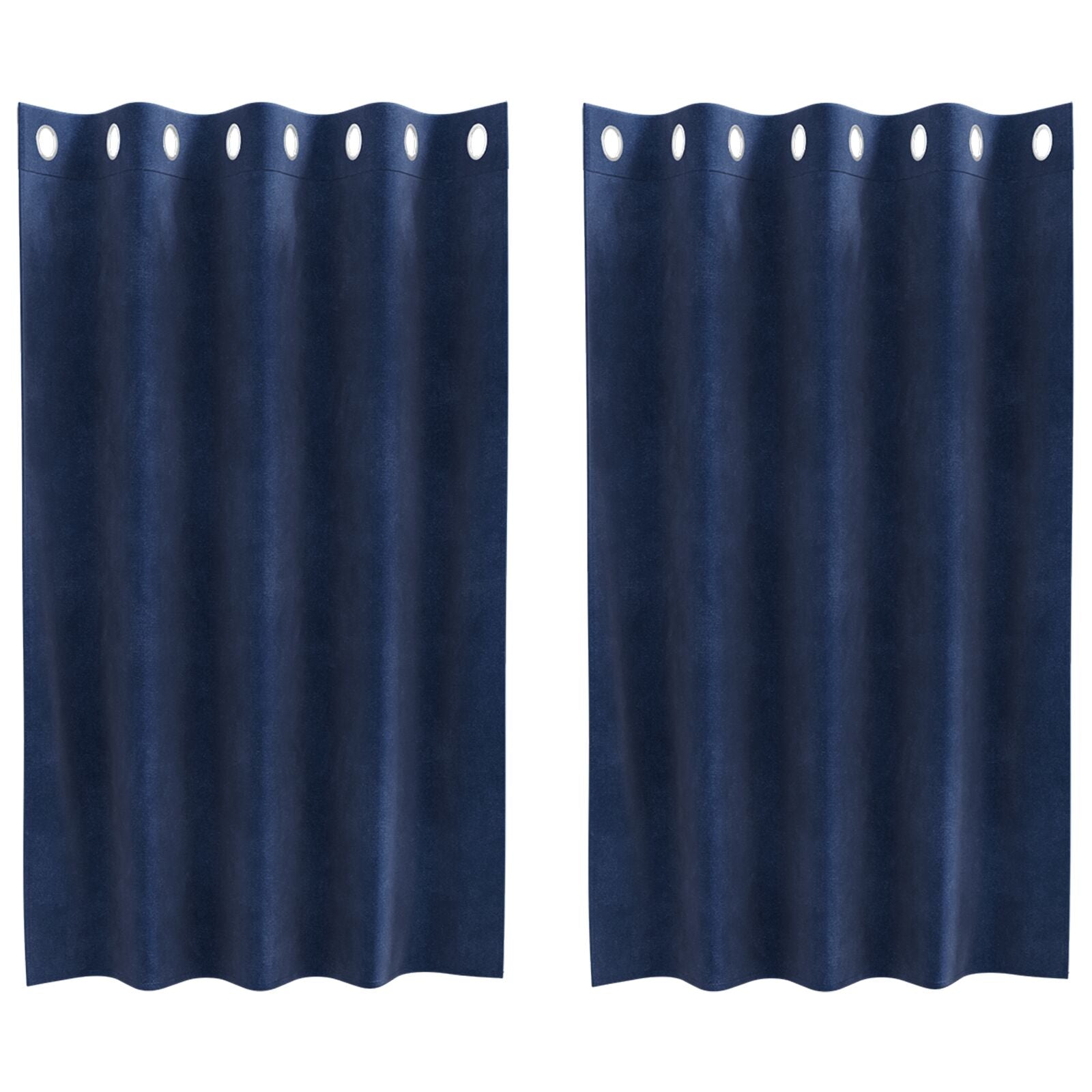 Rideaux occultants vidaXL avec œillets 2 pcs en velours bleu foncé Rideaux vidaXL
