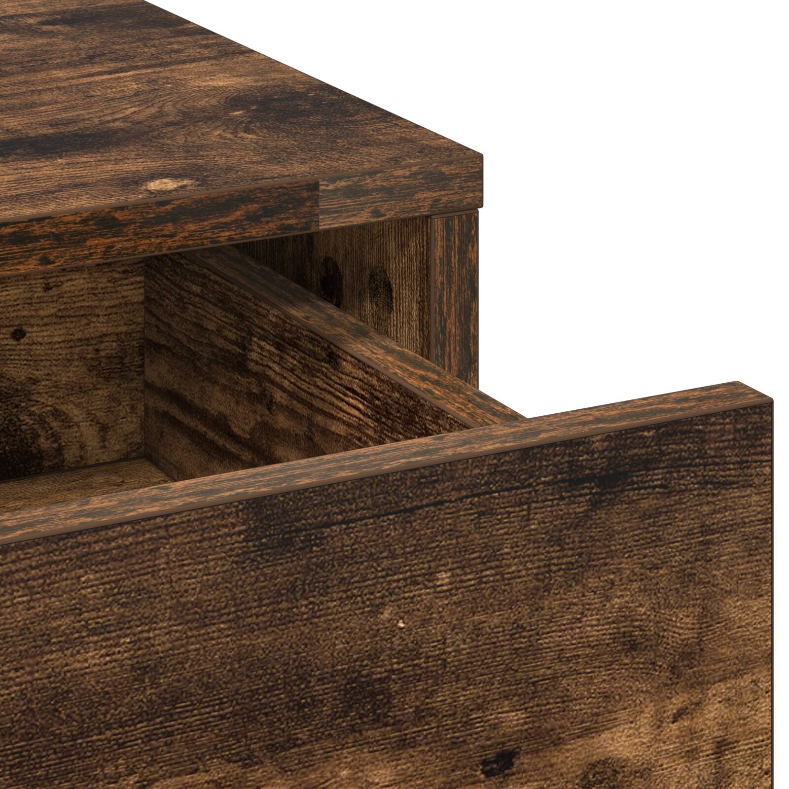 Ensemble de coiffeuse 3 pièces vidaXL avec éclairage en chêne fumé, en bois d'ingénierie Coiffeuses vidaXL