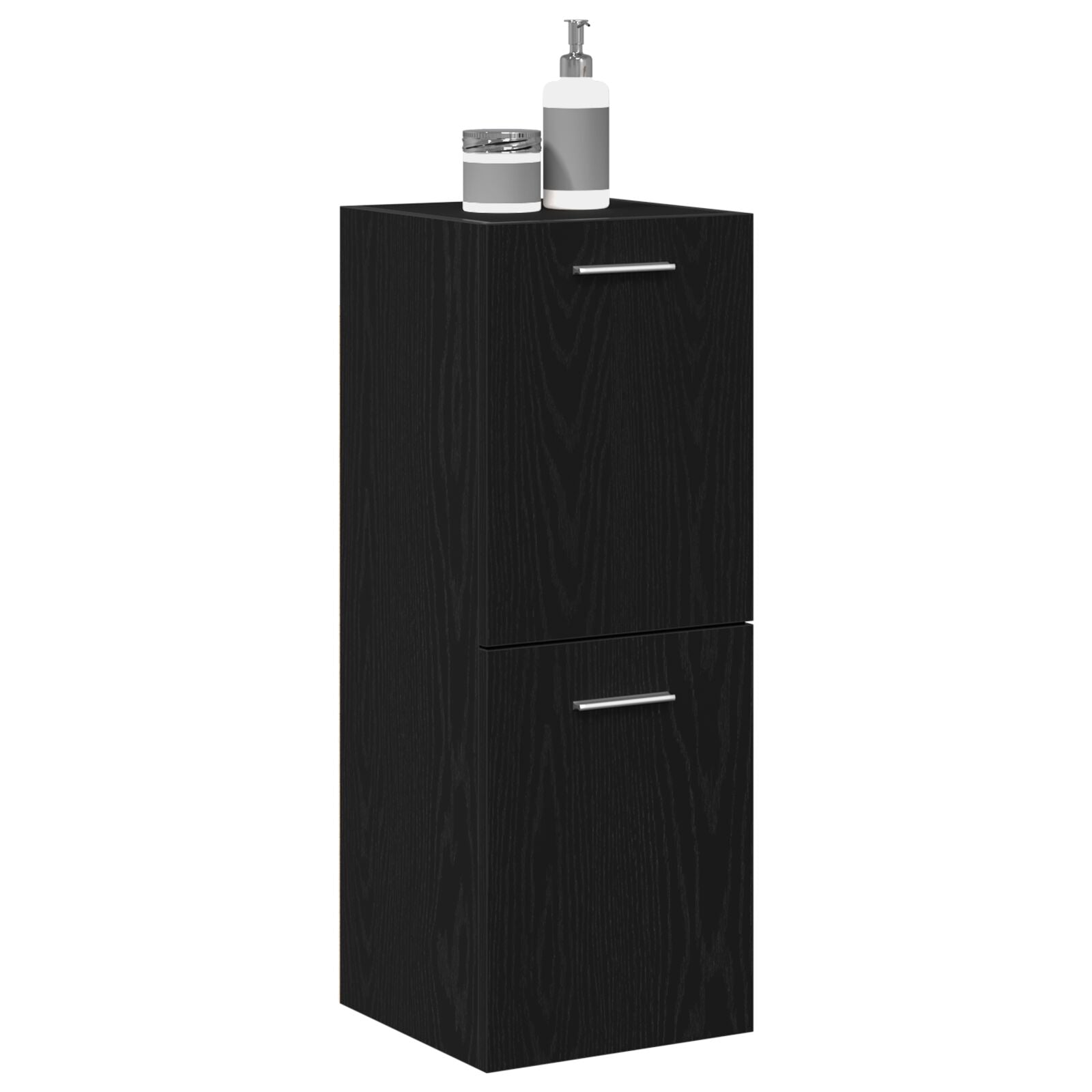 Armoire de Salle de Bain Murale vidaXL en Chêne Noir 30x30x80 cm en Bois Ensembles de mobilier pour salles de bains vidaXL