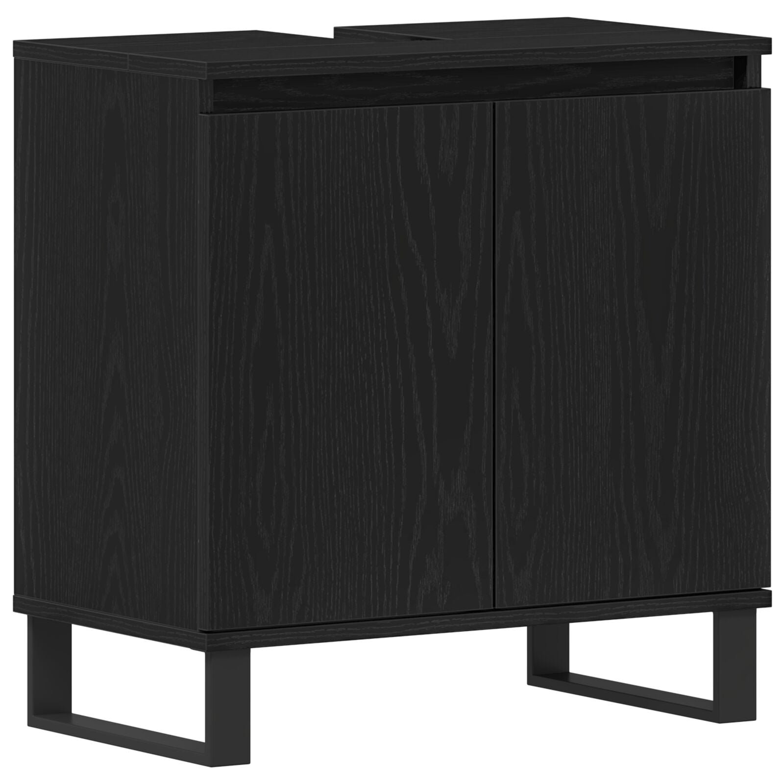 Meuble sous lavabo vidaXL Noir Chêne 58x33x60 cm Bois d'ingénierie Ensembles de mobilier pour salles de bains vidaXL
