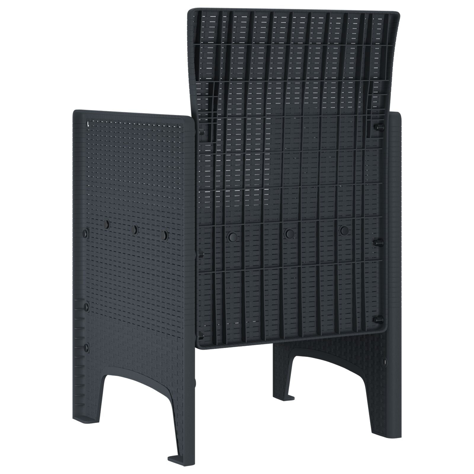 Chaise de jardin vidaXL Ensemble de 4 Anthracite Poly rotin Moyenne Chaises de jardin vidaXL