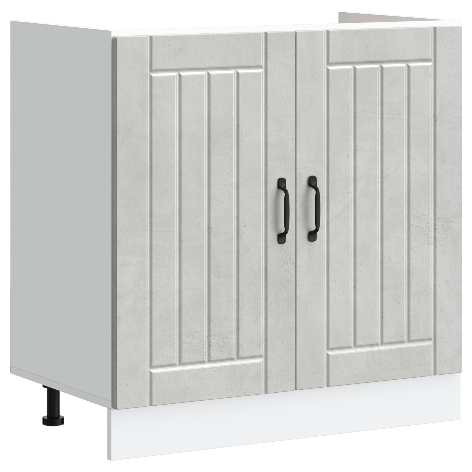 Armoire de cuisine vidaXL ""Lucca"" avec doubles lavabos en bois d'ingénierie gris béton Meubles de cuisine vidaXL