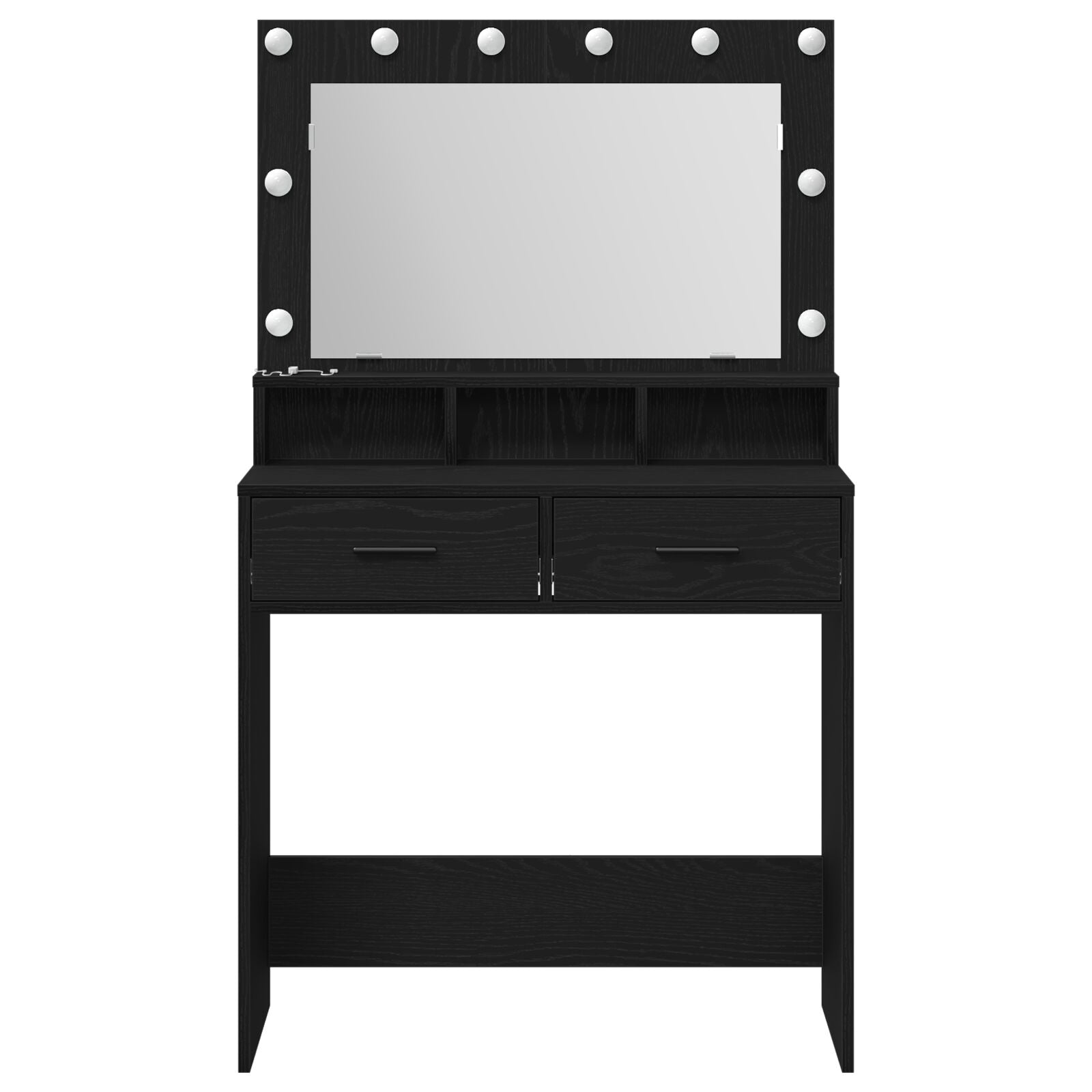 Coiffeuse vidaXL avec lumières LED en chêne noir 79x41x135 cm Coiffeuses vidaXL
