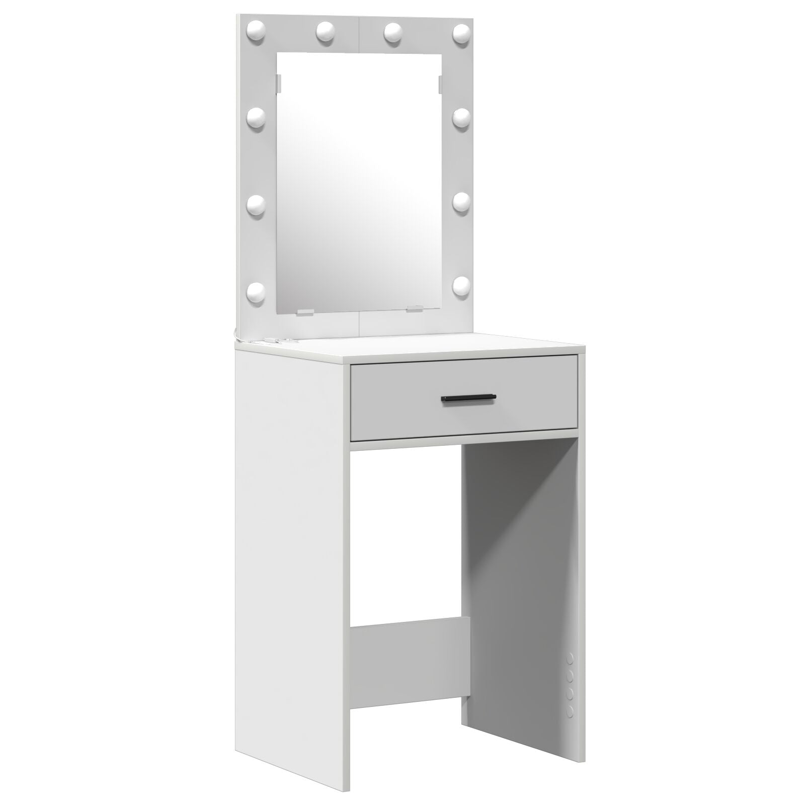 Ensemble de Coiffeuse 3 Pièces avec Éclairage LED en Bois d'Ingénierie Blanc Coiffeuses vidaXL