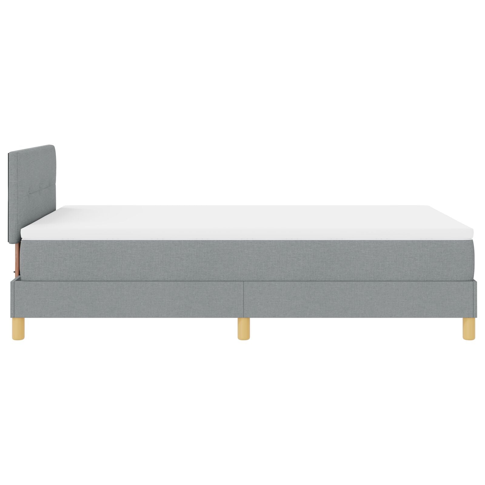 Lit à ressort avec matelas Gris clair 120x190 cm Tissu Lits & cadres de lit vidaXL