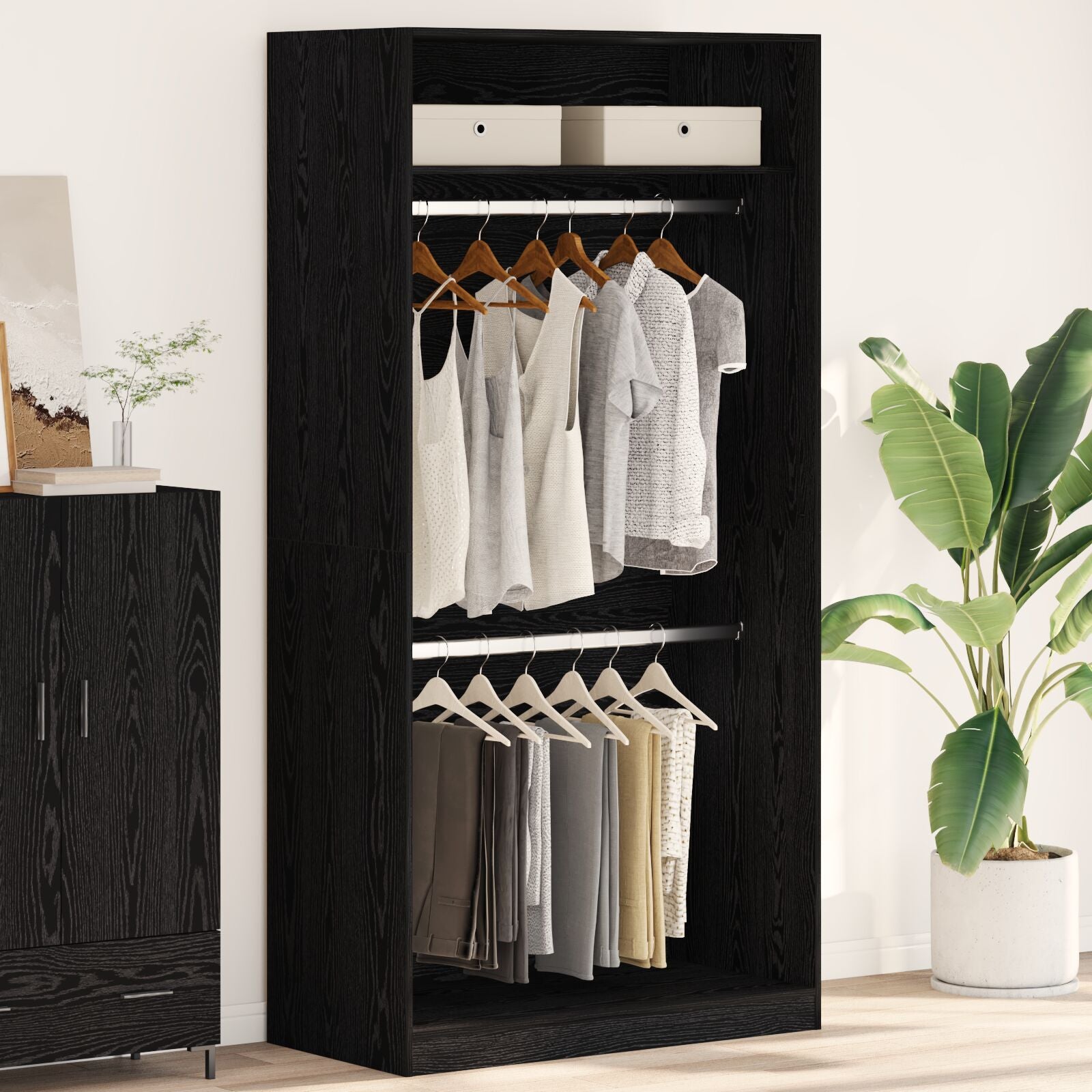 Armoire en Chêne Noir vidaXL - 100x50x200 cm Armoires vidaXL