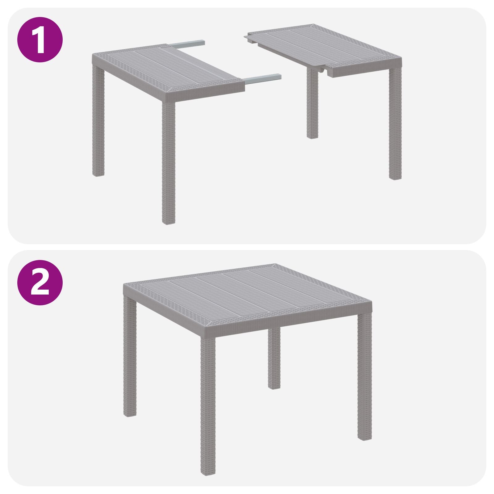 Table extérieure vidaXL Gris clair Plastique Standard Durable Tables de jardin vidaXL