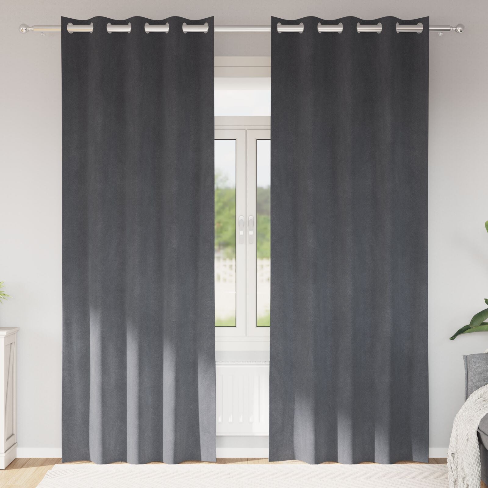 Rideaux occultants vidaXL avec œillets 2 pièces en velours gris clair super léger Rideaux vidaXL